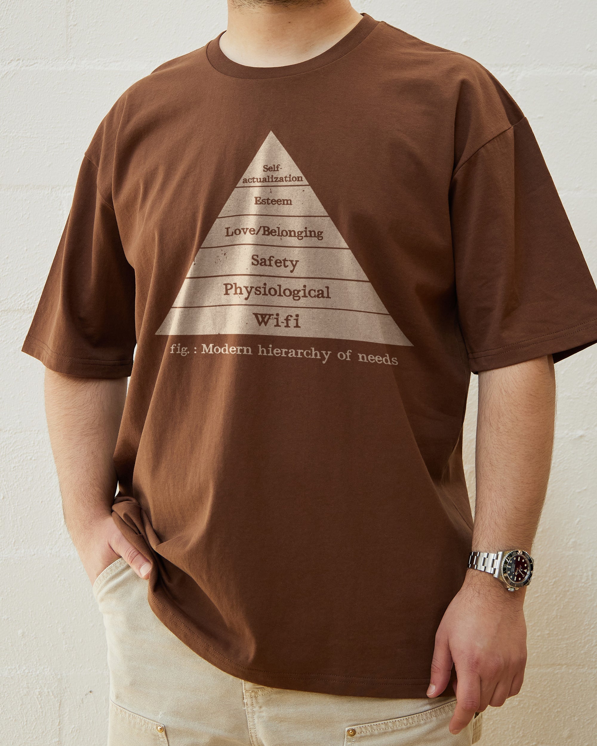 Modern Hierarchy of Needs T-Shirt Australia Online Brown