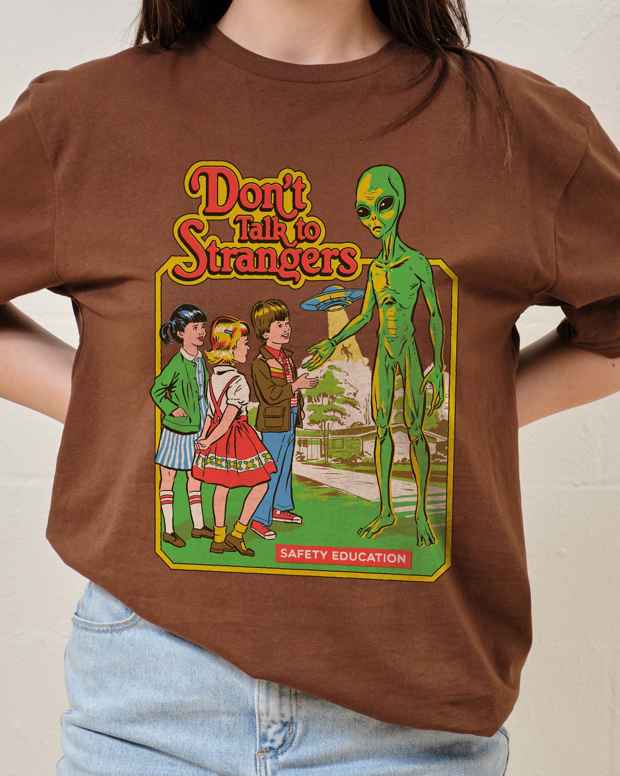 Don't Talk To Strangers T-Shirt Australia Online Brown