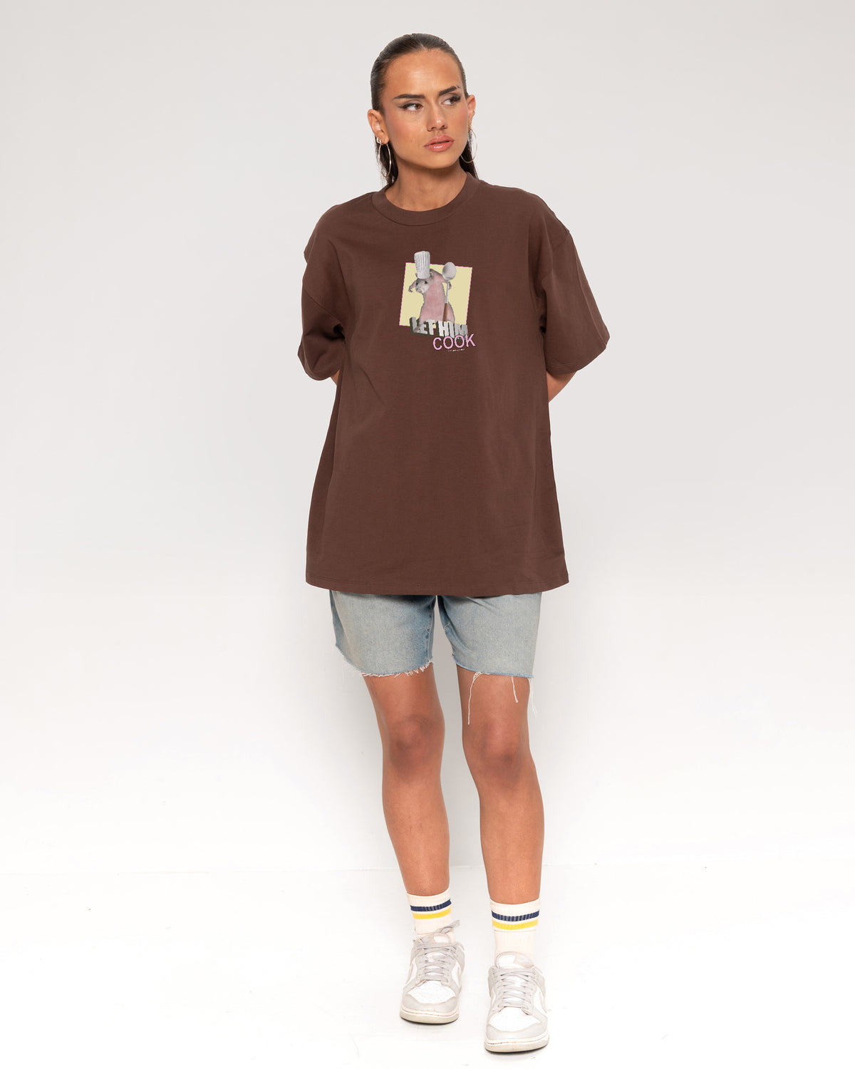 Let Him Cook Brown Oversized Tee