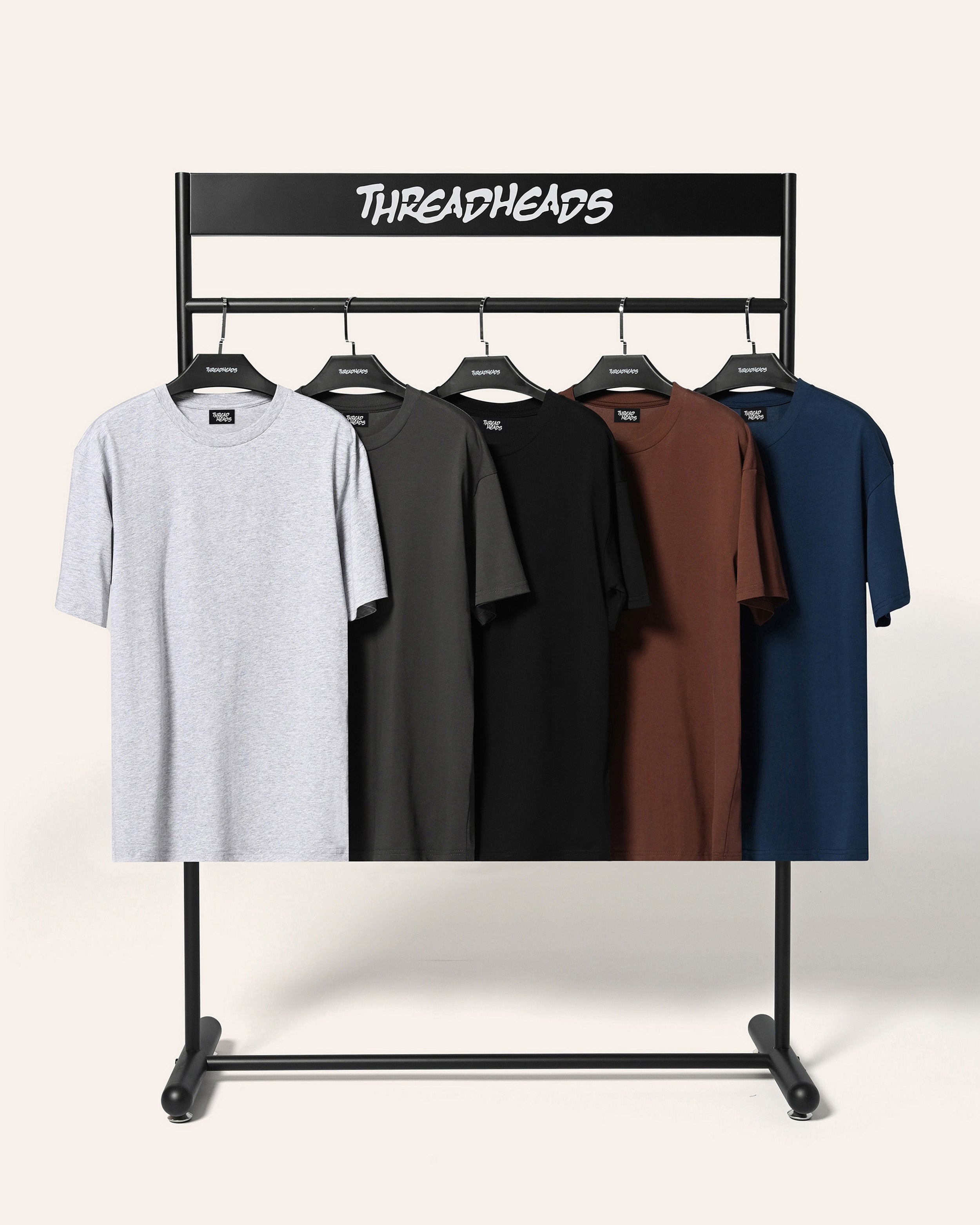 Classic Tee 5 Pack: Grey, Charcoal, Navy, Brown, Black