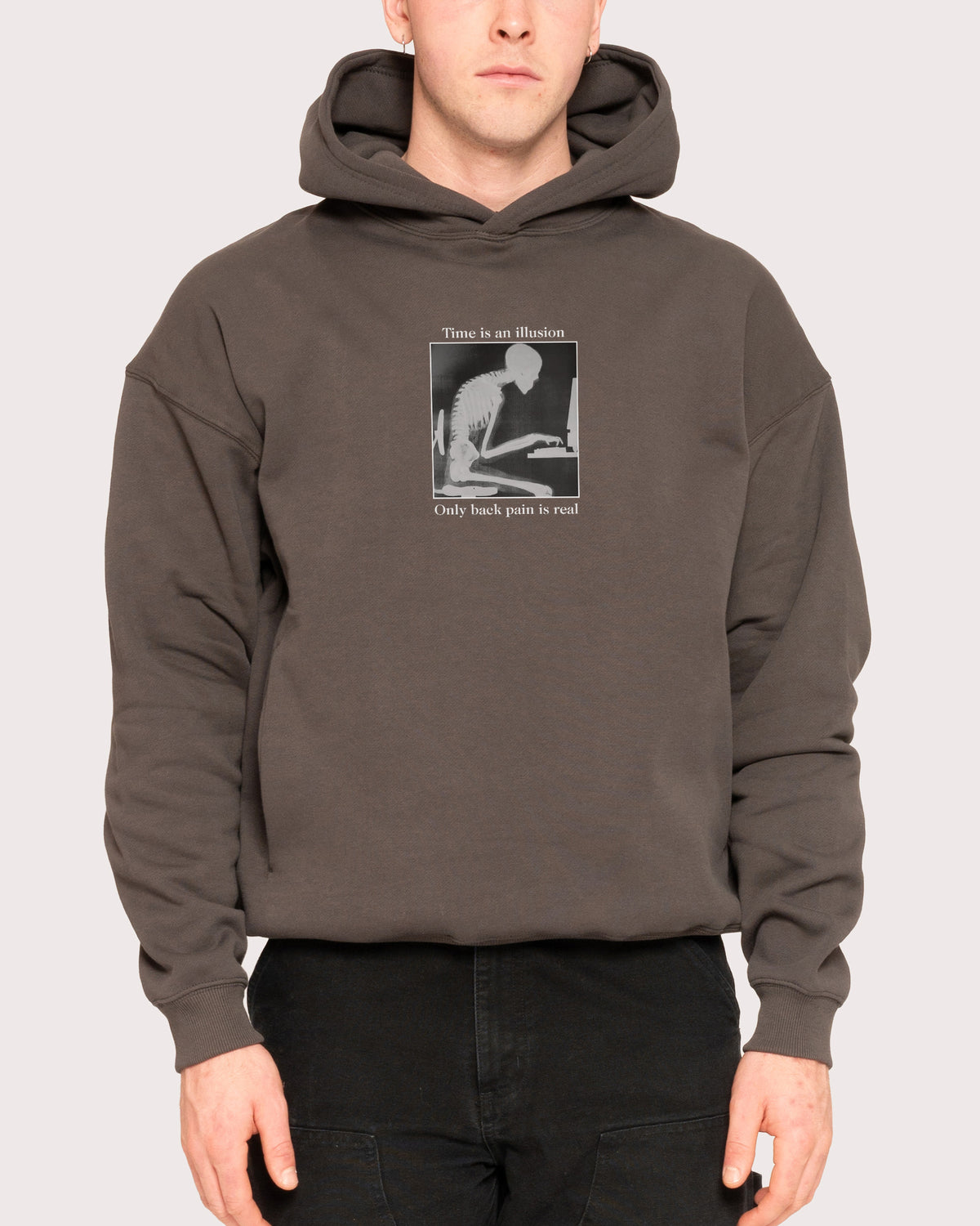 Time is an illusion Charcoal Hoodie
