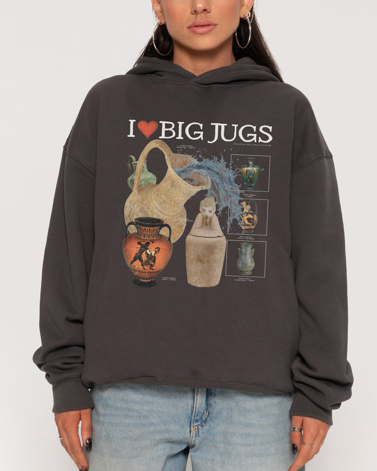 I Love Big Jugs Charcoal Hoodie