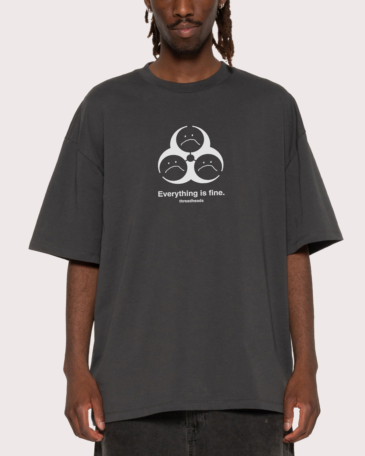 Everything Is Fine Biohazard Oversized Tee