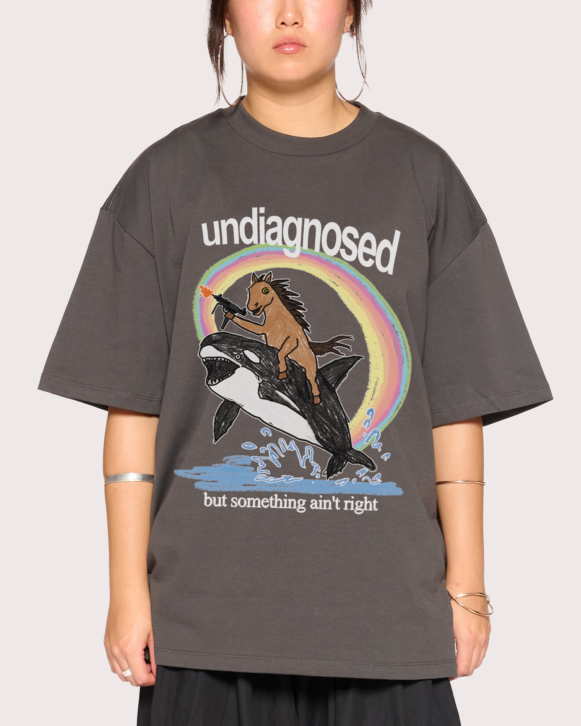 Undiagnosed Charcoal Oversized Tee