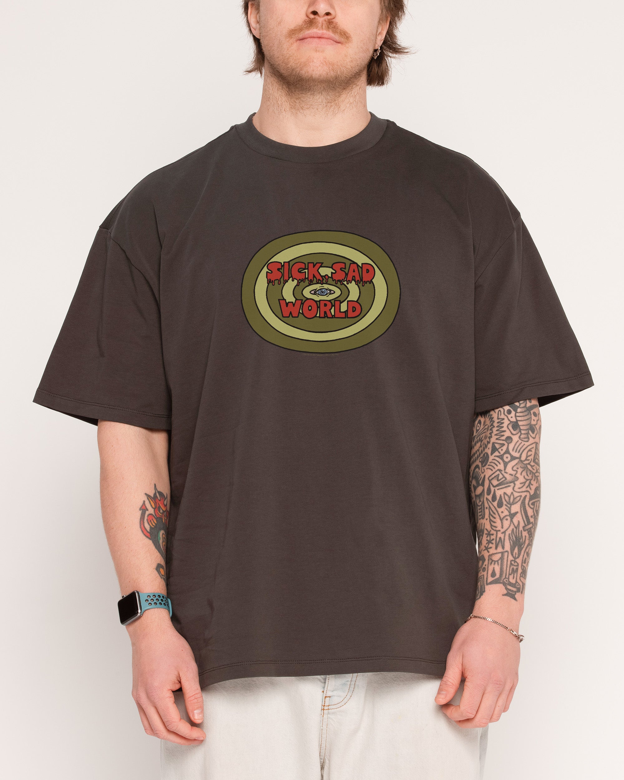 Sick Sad World Charcoal Oversized Tee