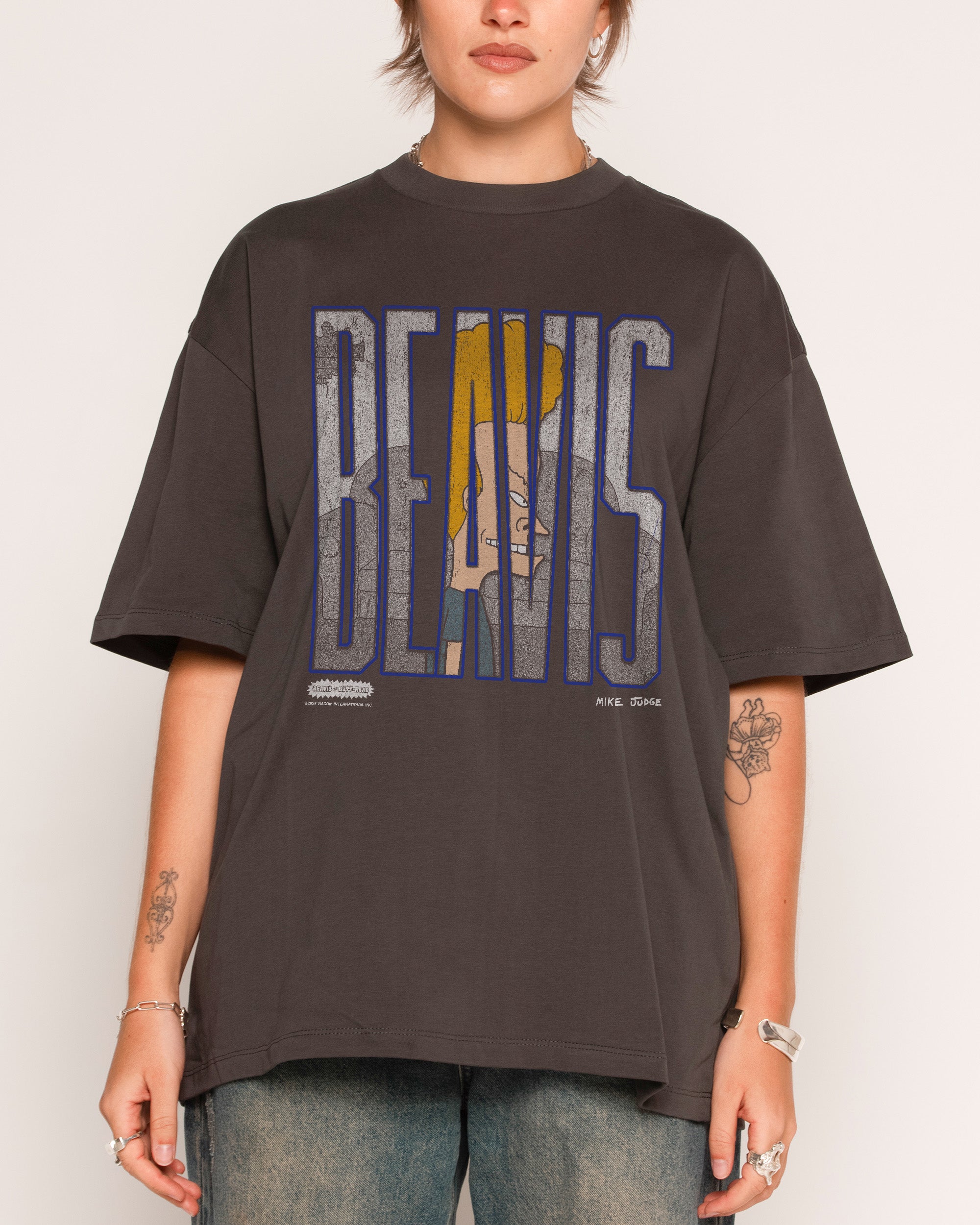 Beavis Charcoal Oversized Tee