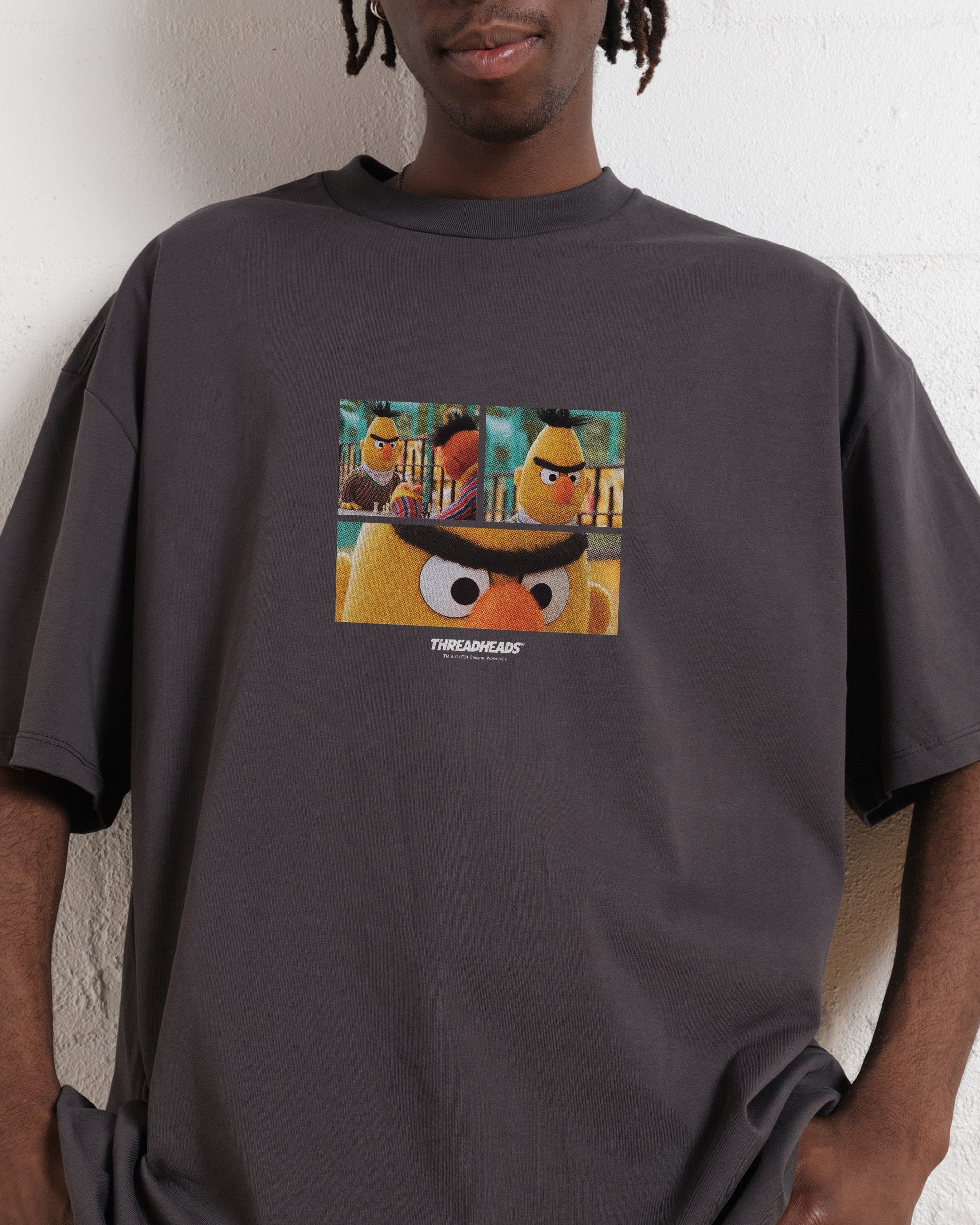 Angry Bert Oversized Tee Australia Online Charcoal