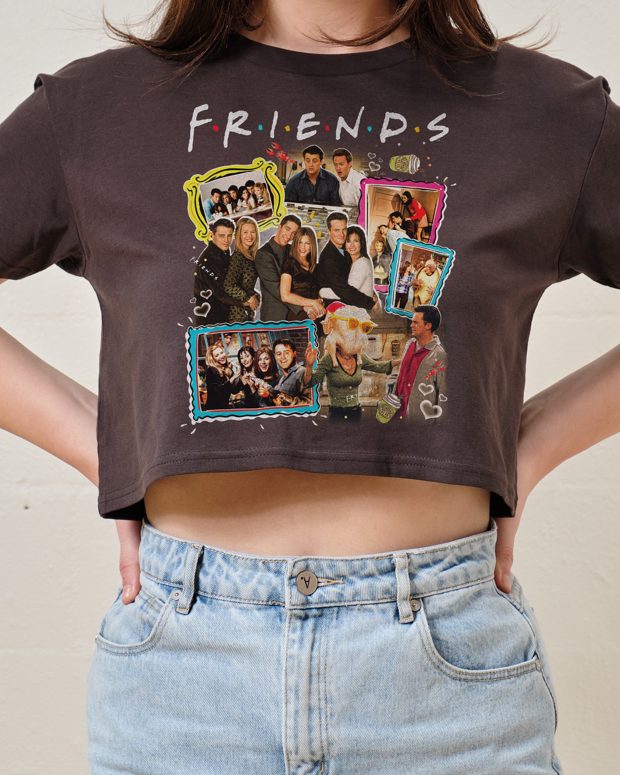 Friends Bootleg Crop Tee Australia Online Charcoal