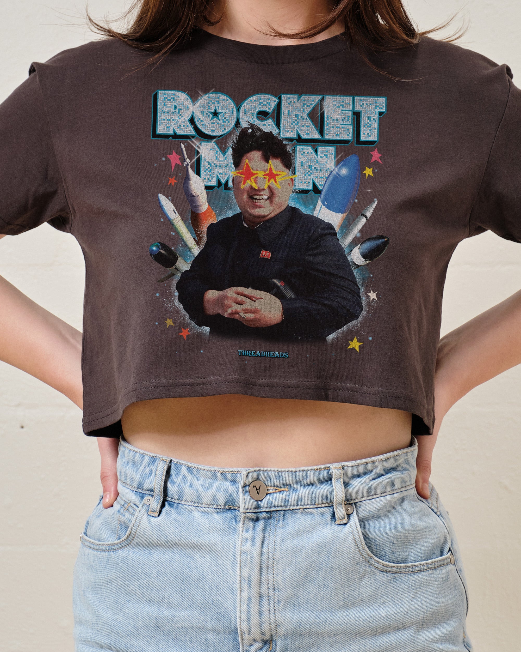 Rocket Man Crop Tee Australia Online Charcoal