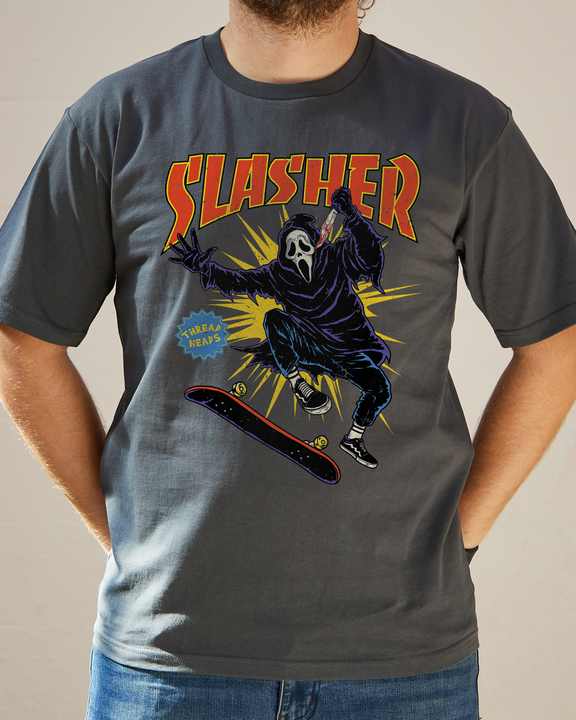 Slasher T-Shirt Australia Online #colour_charcoal