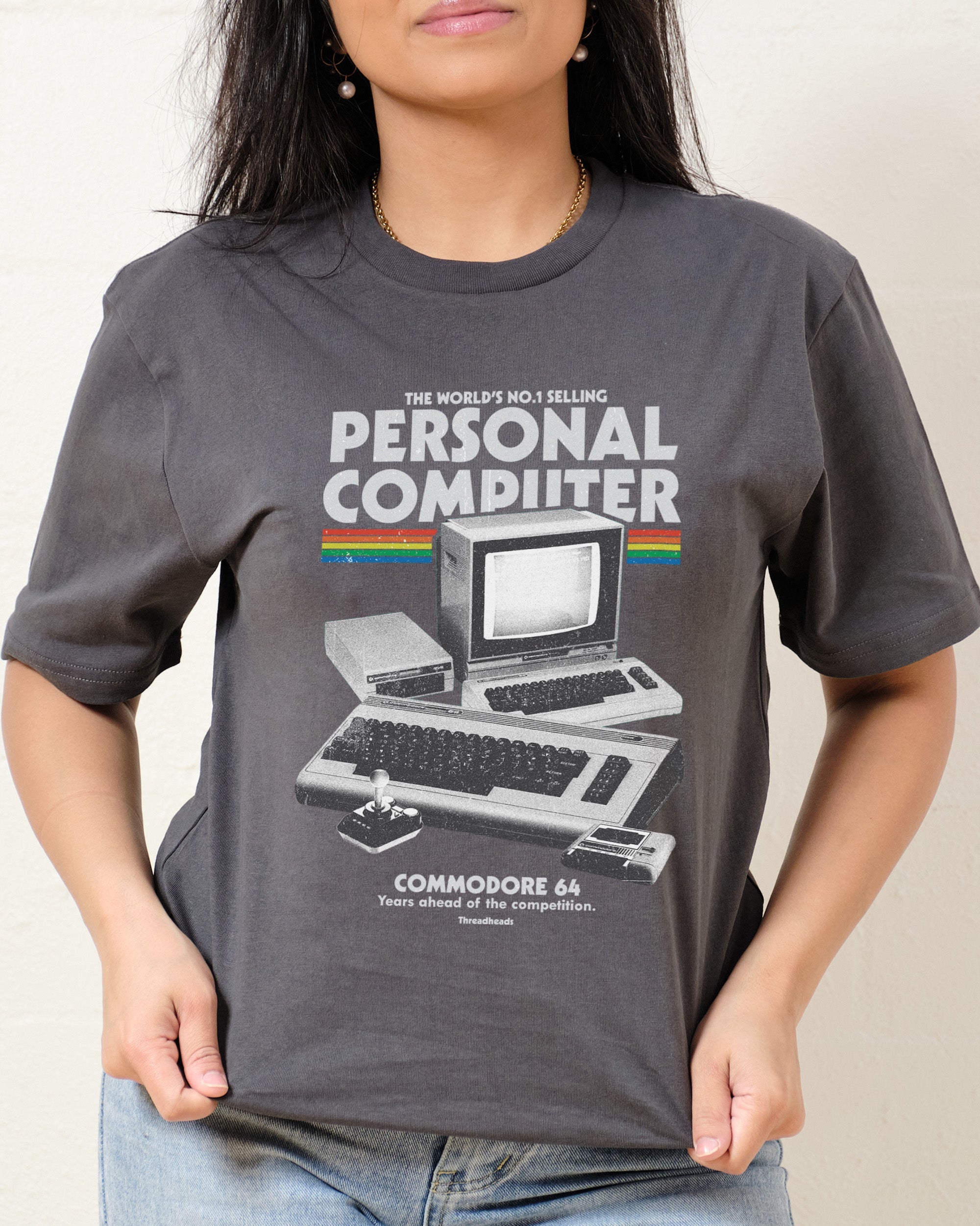 Retro Commodore 64 T-Shirt Australia Online CharCharcoal