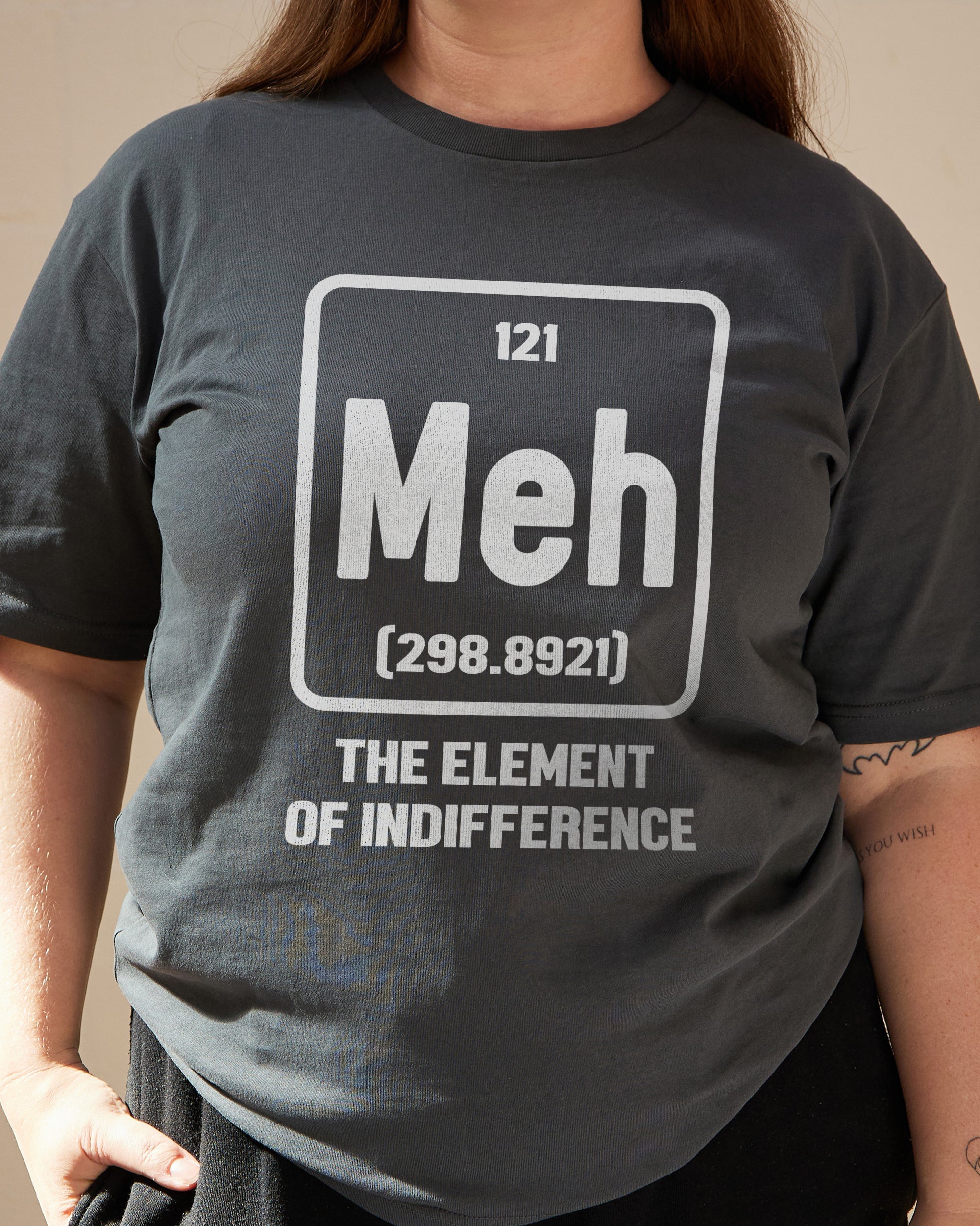Meh The Element of Indifference T-Shirt Australia Online Charcoal
