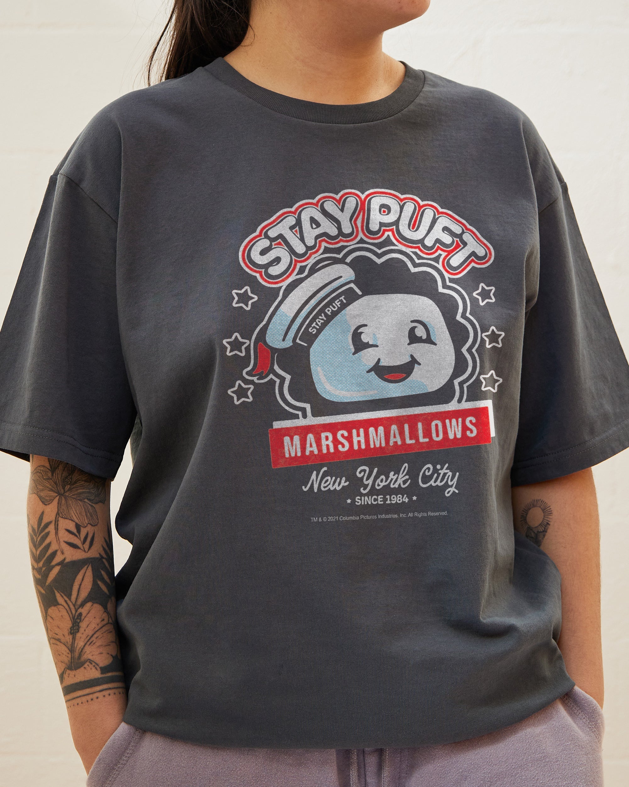 Stay Puft Marshmallows T-Shirt Australia Online Charcoal
