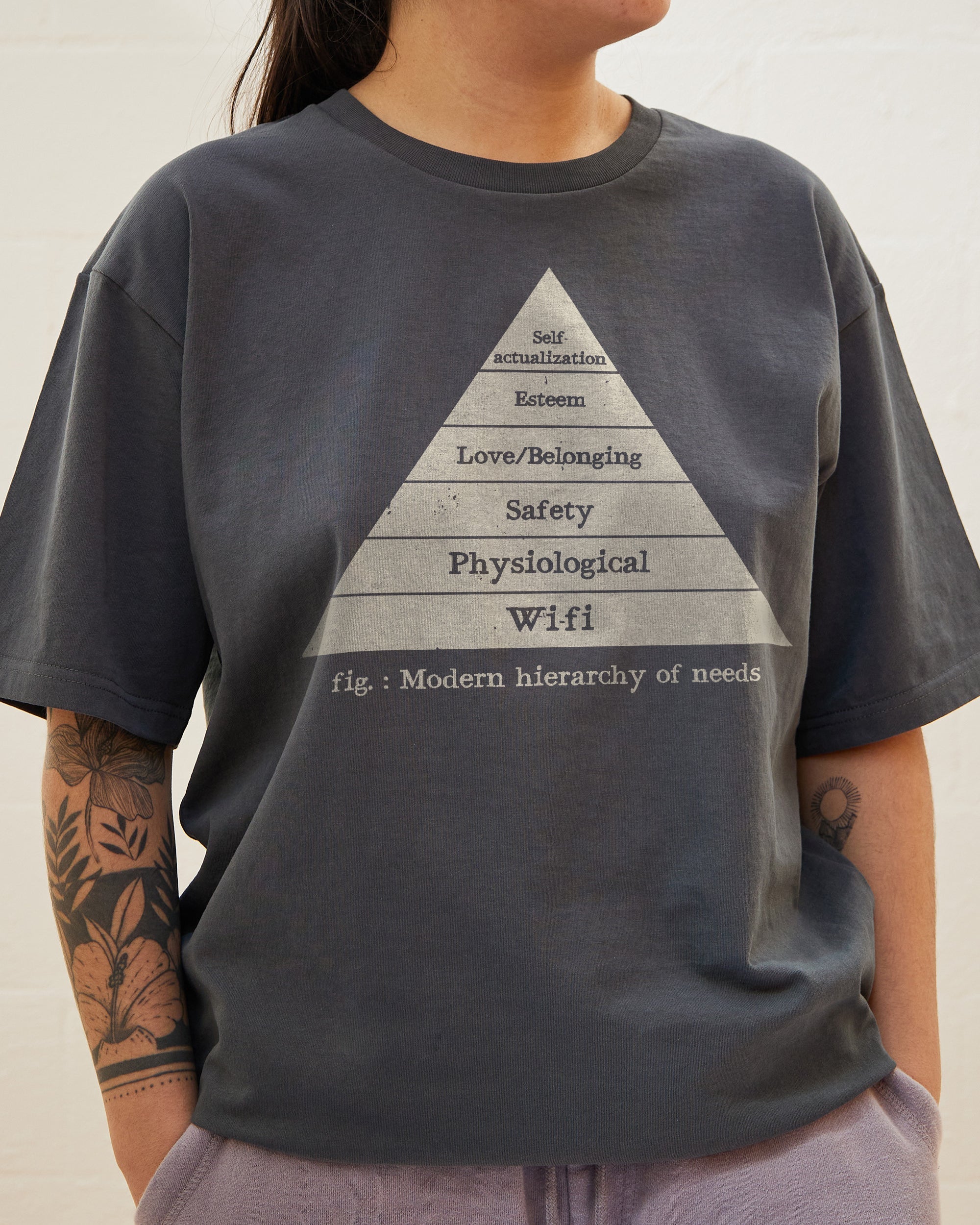 Modern Hierarchy of Needs T-Shirt Australia Online Charcoal