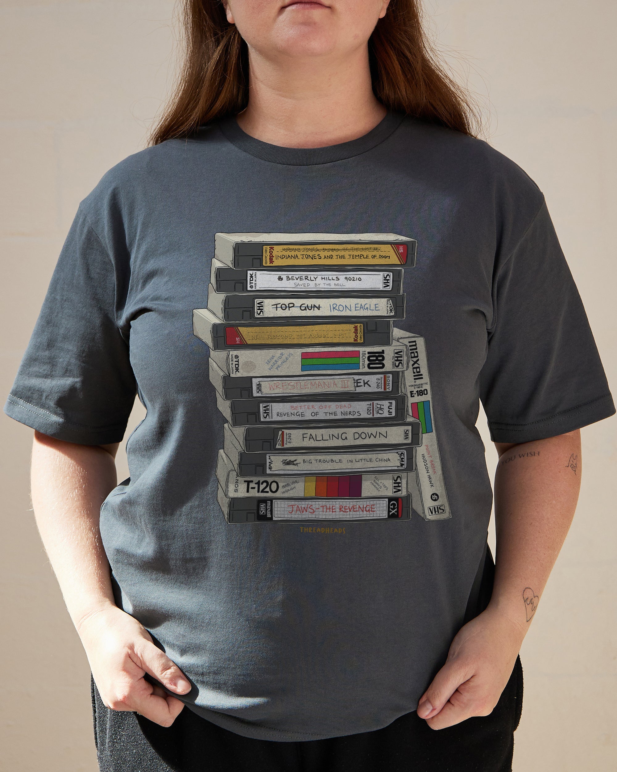 VHS Tapes T-Shirt Australia Online Charcoal