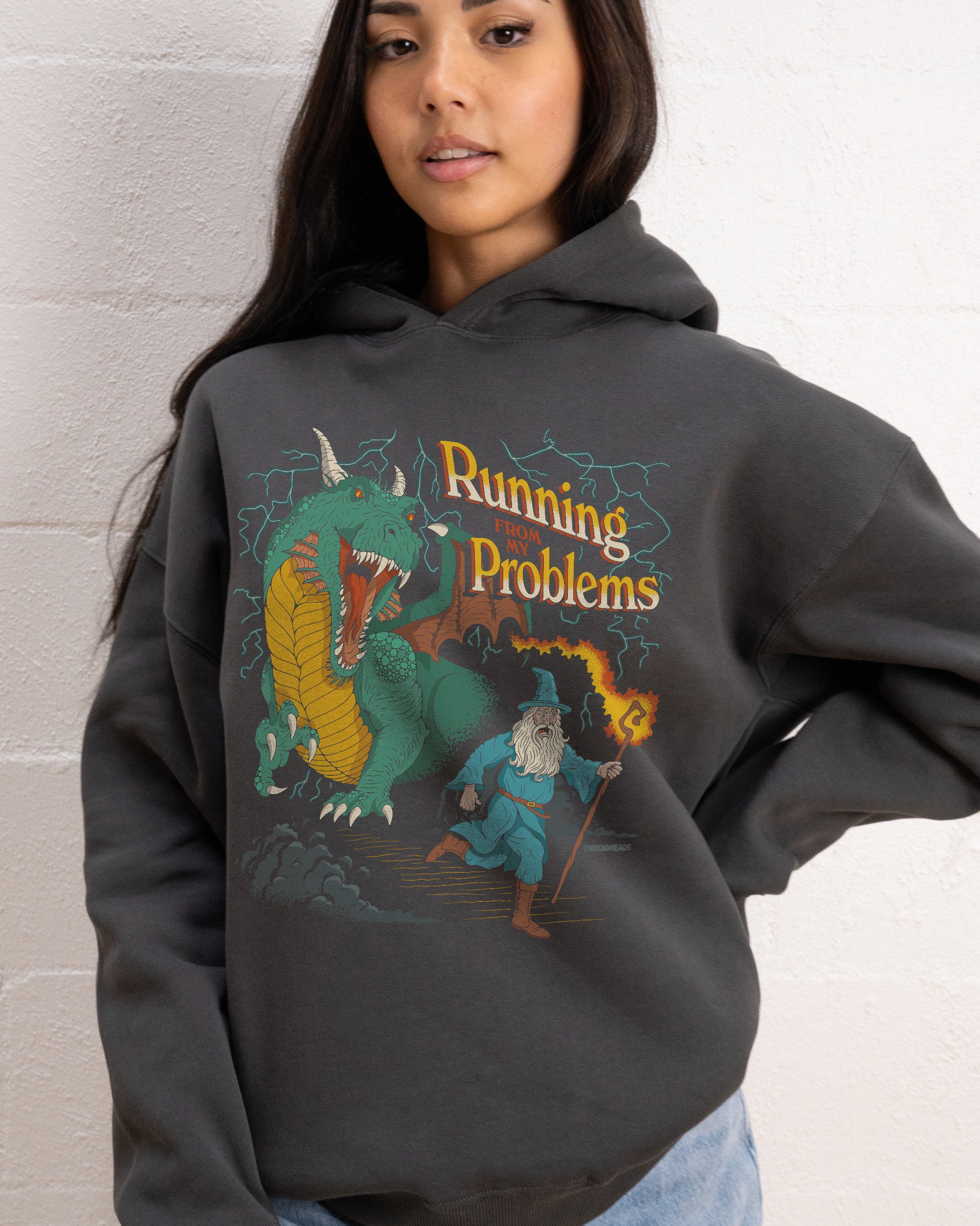 Running From My Problems Dragon  Hoodie