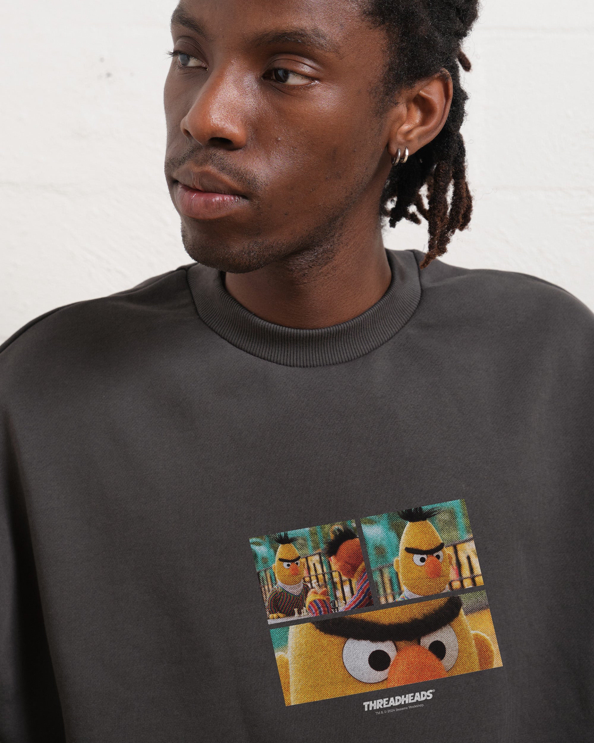 Angry Bert Sweatshirt Australia Online Charcoal