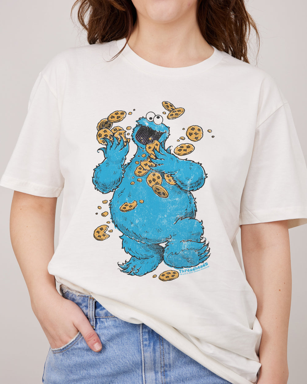Cookie Monster Om Nom Nom T-Shirt Australia Online #colour_natural
