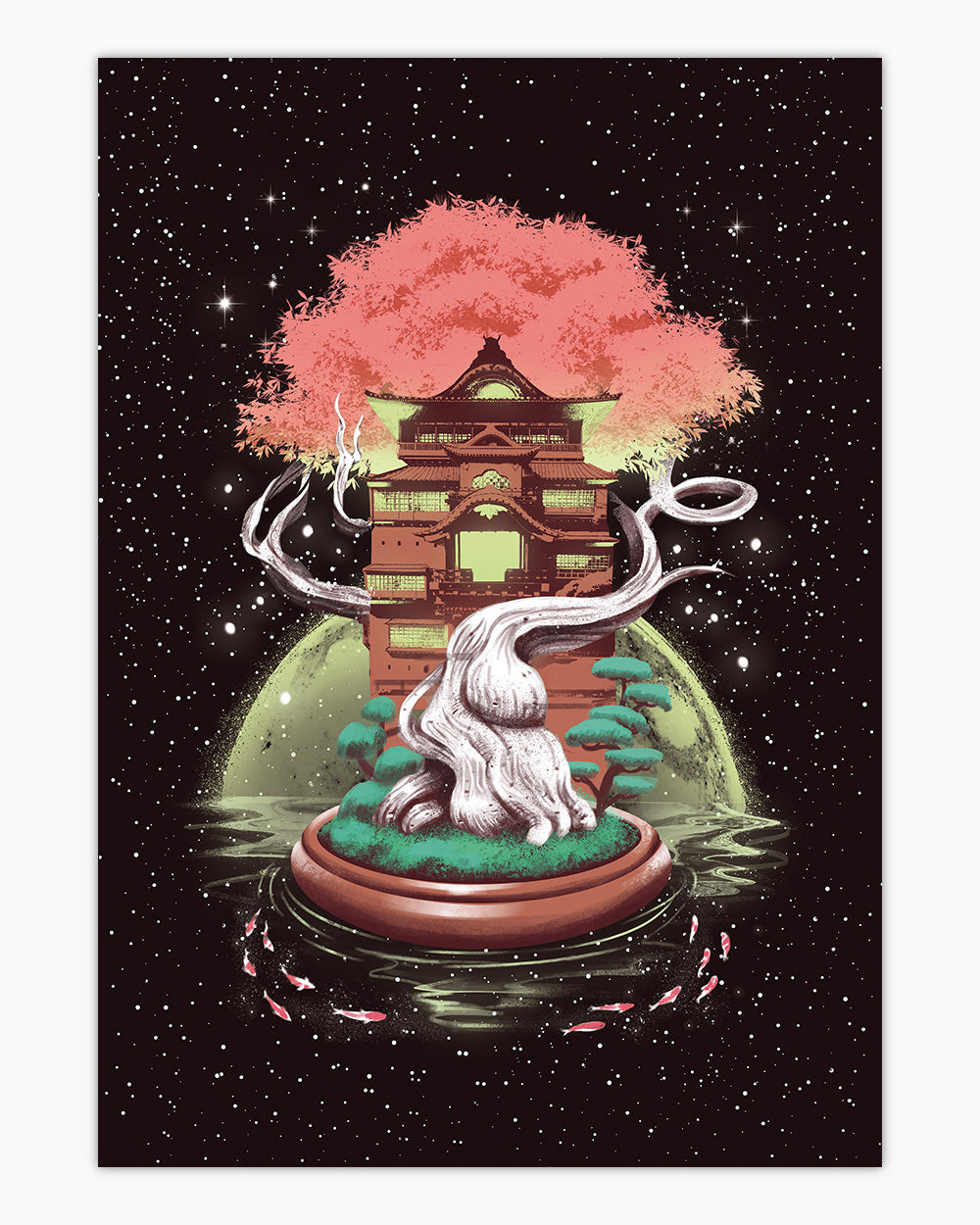 Cosmic Bonsai Tree Art Print