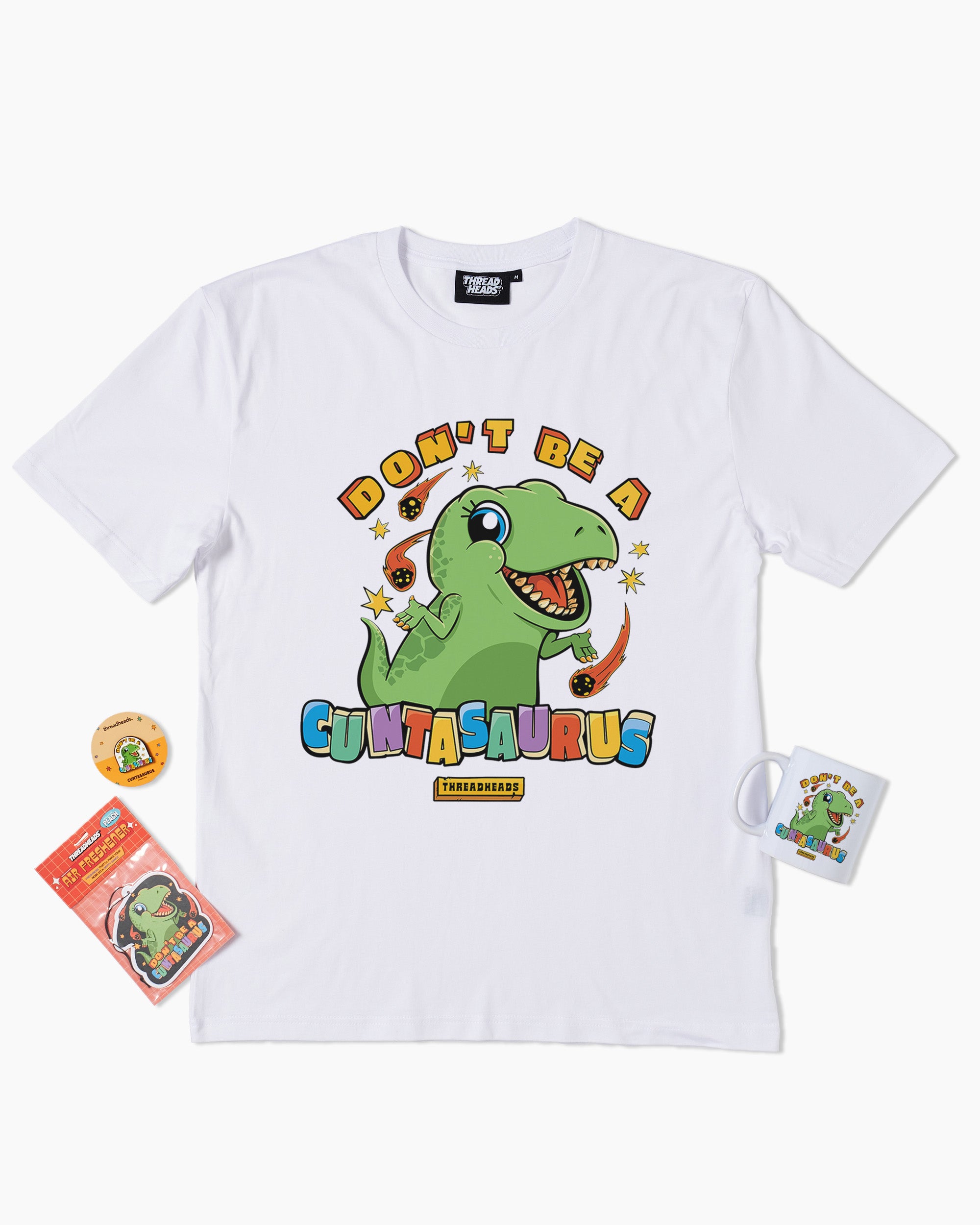 Cuntasaurus Bundle | T-Shirt, Pin, Mug & Air Freshener Bundle