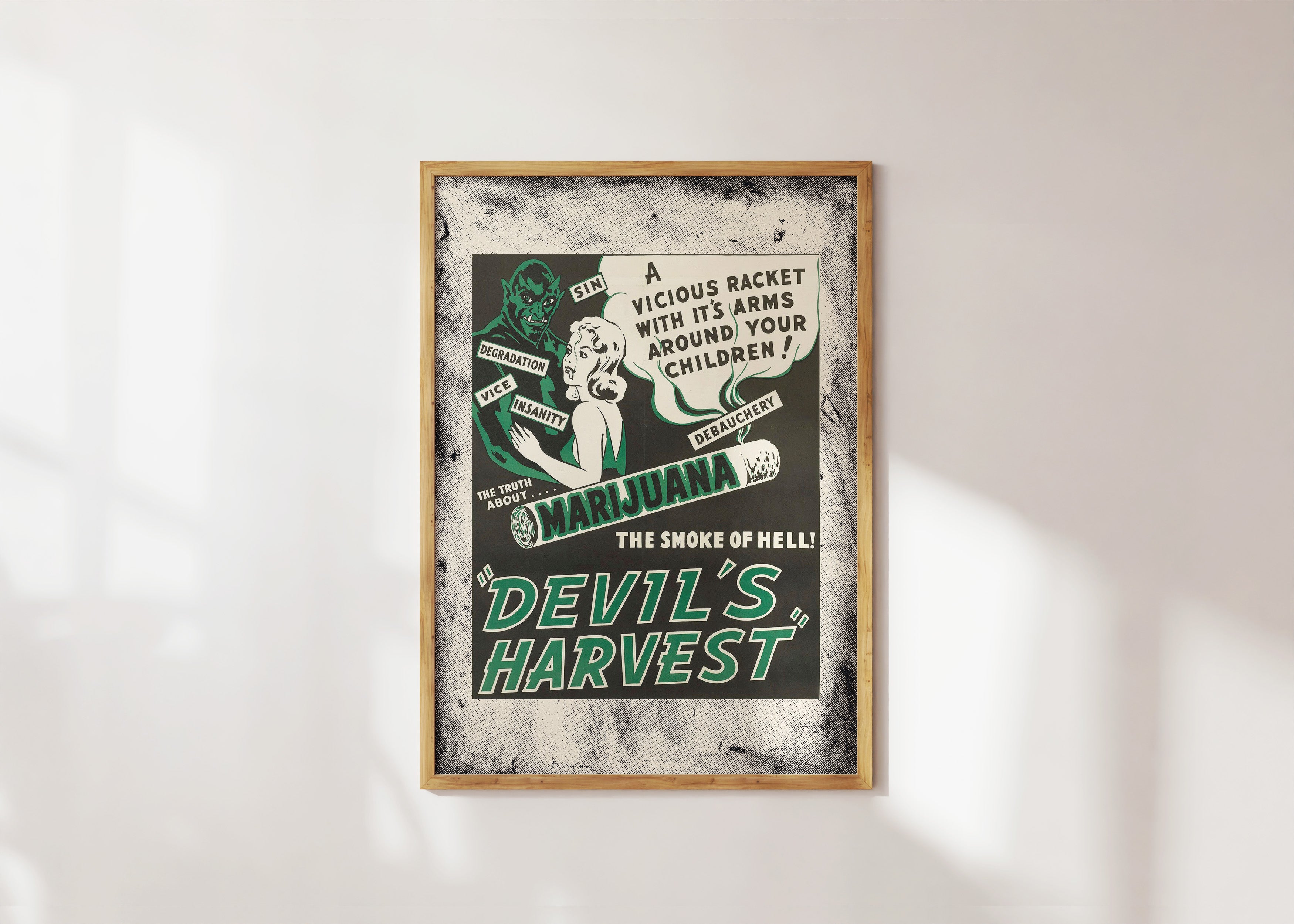Devil's Harvest 1940's Reefer Vintage Style Movie Poster Reproduction – 20x28