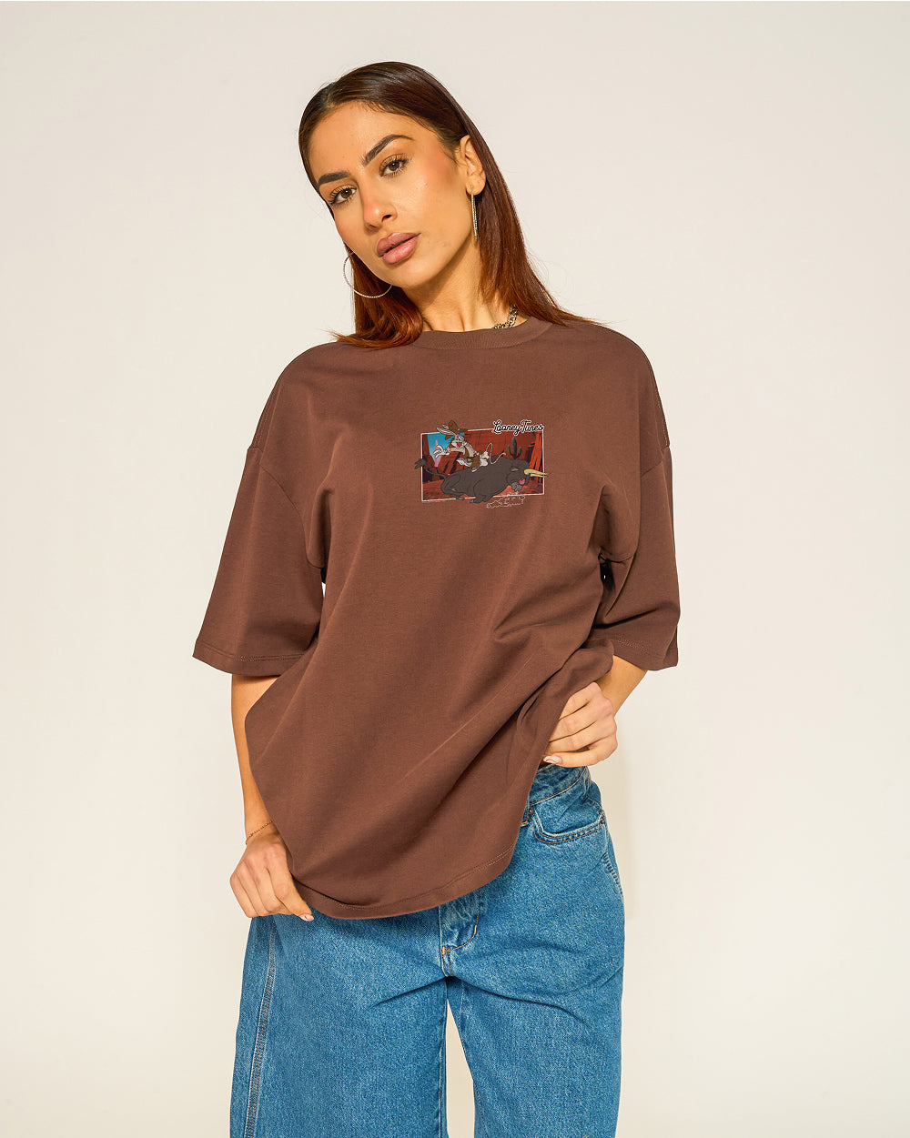 Buckle Up Bugs Oversized Tee Threadheads Australia #colour_brown