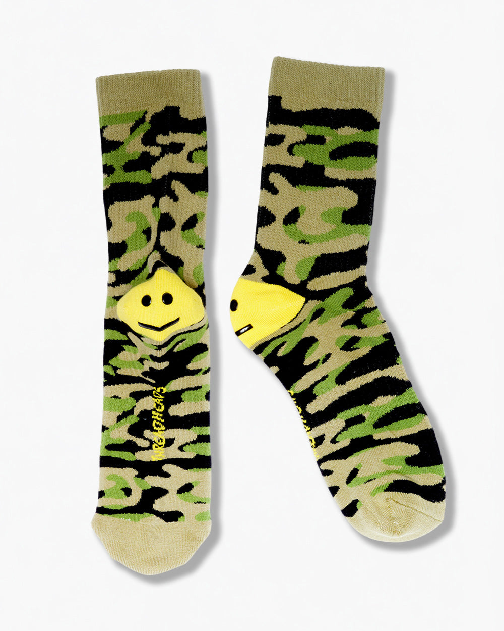 Emotionless Smiley Camo Socks