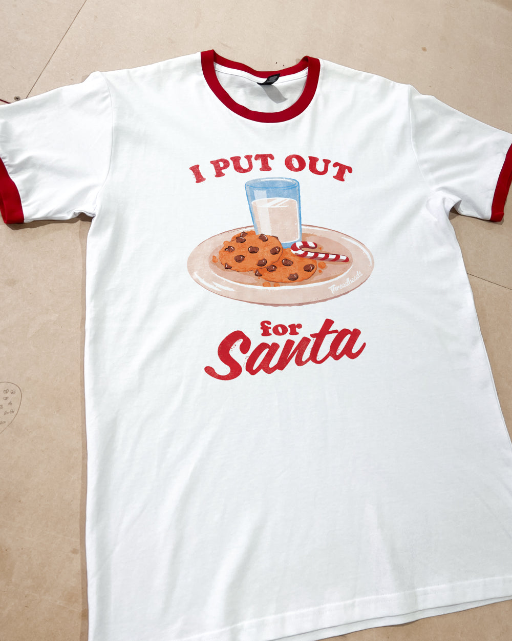 I Put Out for Santa T-Shirt Australia Online #colour_red ringer