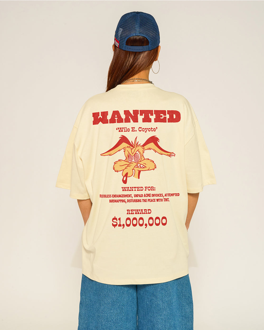 Wanted: Wile E Coyote Oversized Tee Threadheads Australia #colour_natural