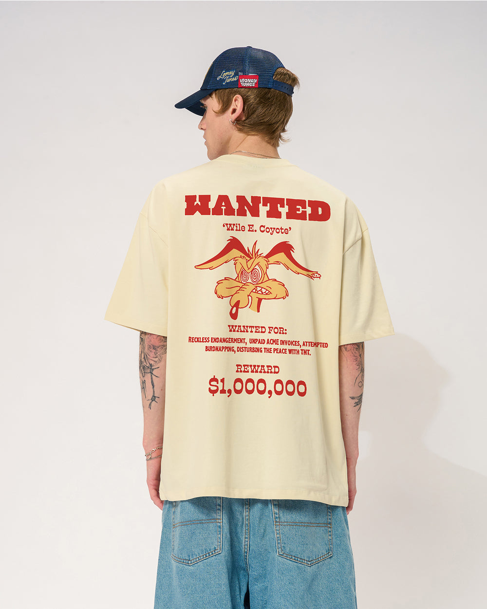 Wanted: Wile E Coyote Oversized Tee Threadheads Australia #colour_natural