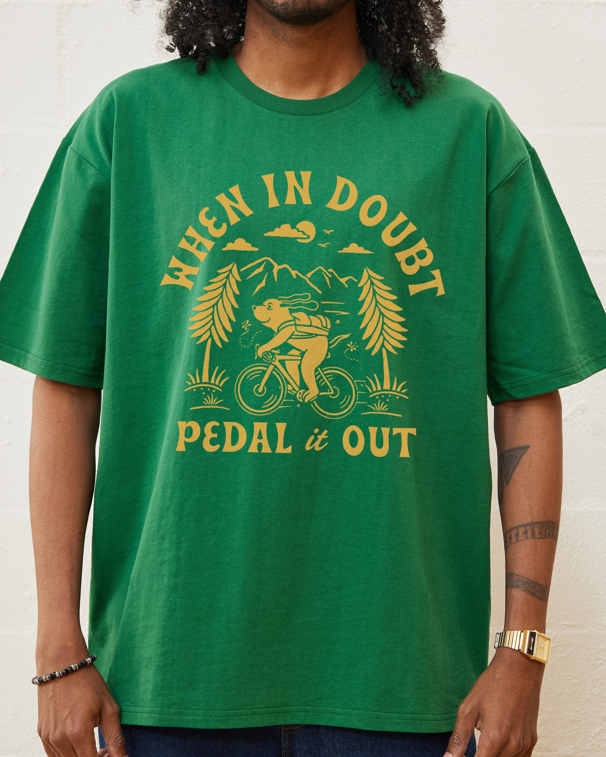 When in Doubt Pedal it Out T-Shirt Australia Online #colour_green