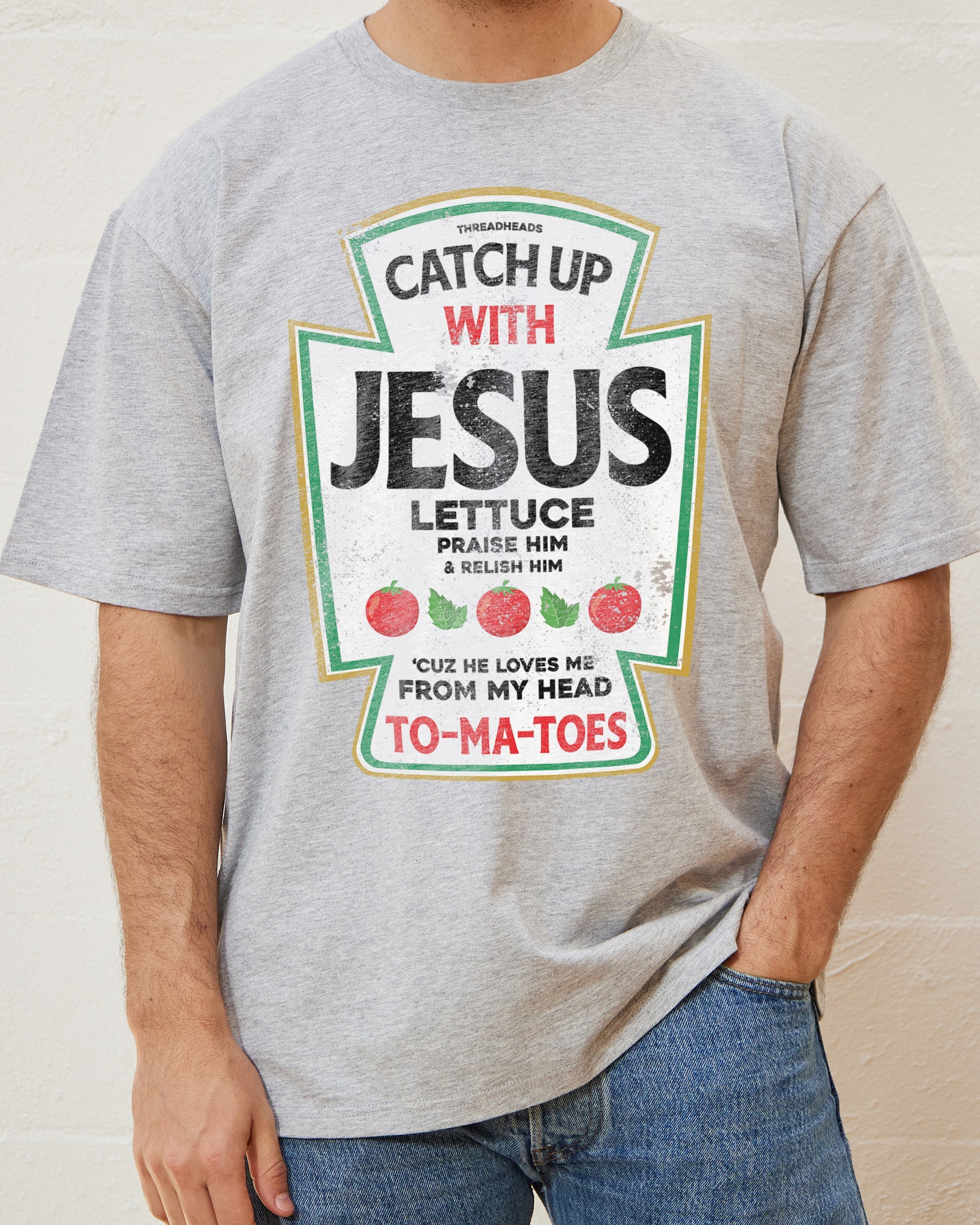 Catch Up with Jesus T-Shirt Australia Online Grey