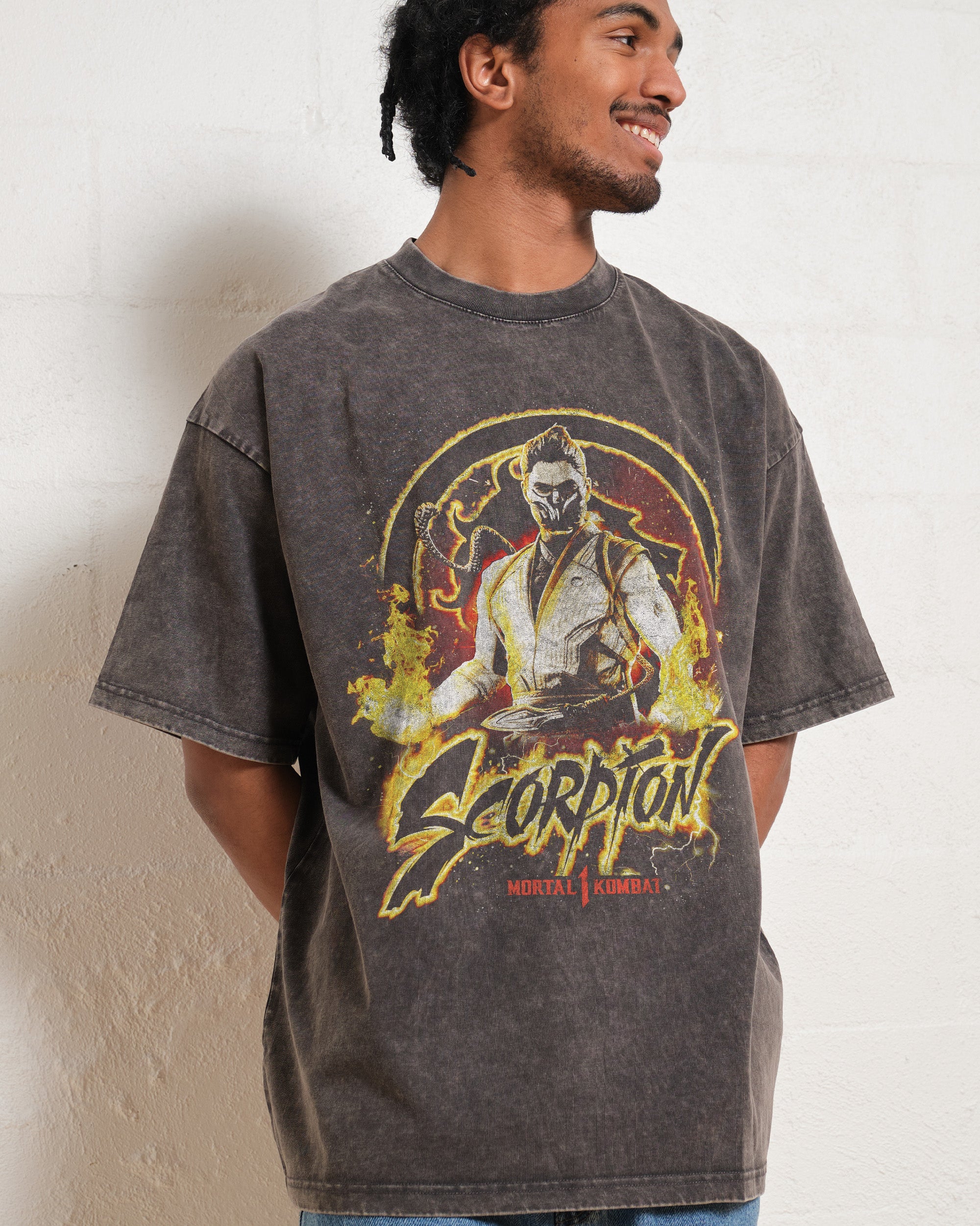 Scorpion Wash Tee Australia Online Grey Stone