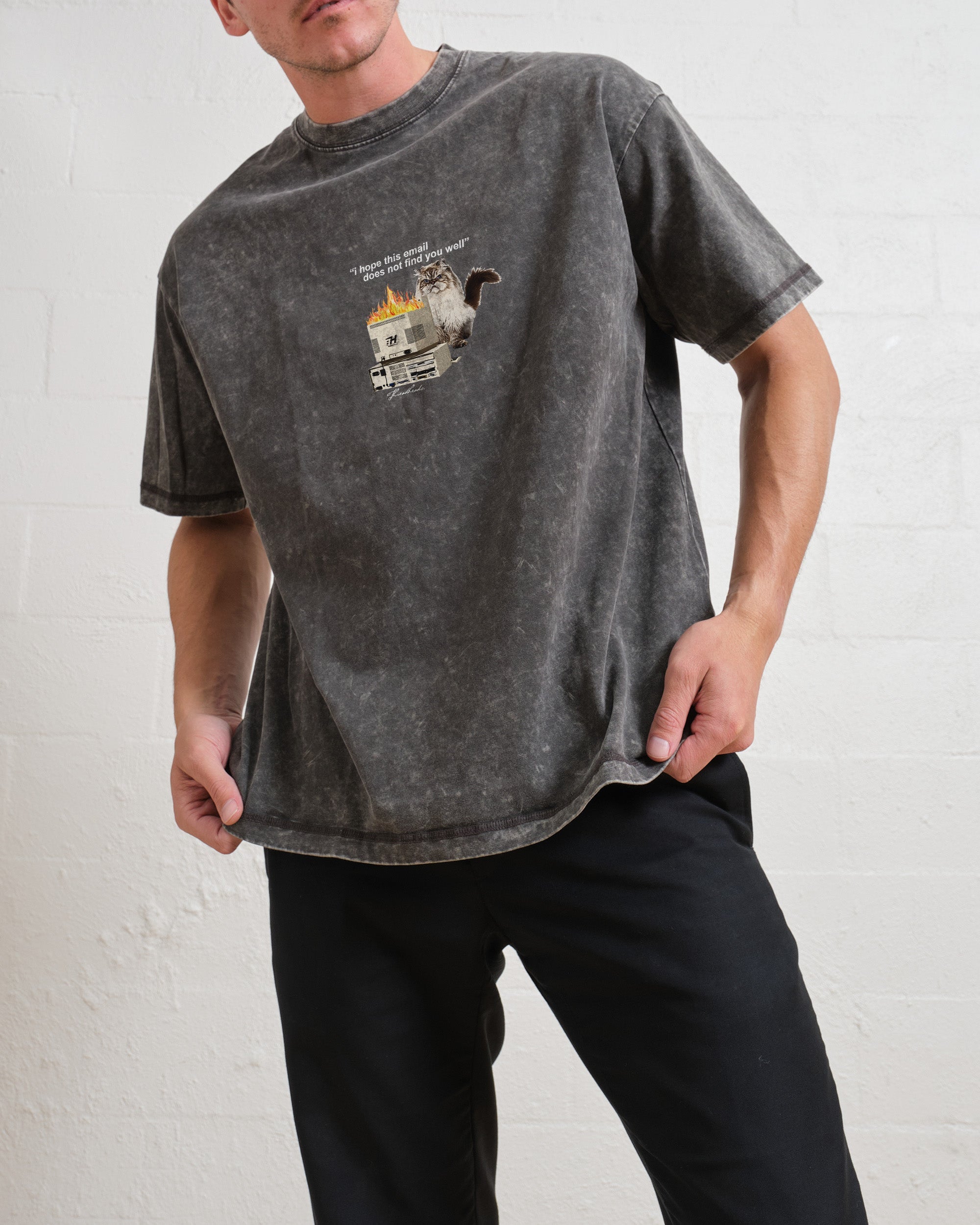 I Hope This Email Wash Tee Australia Online Grey Stone