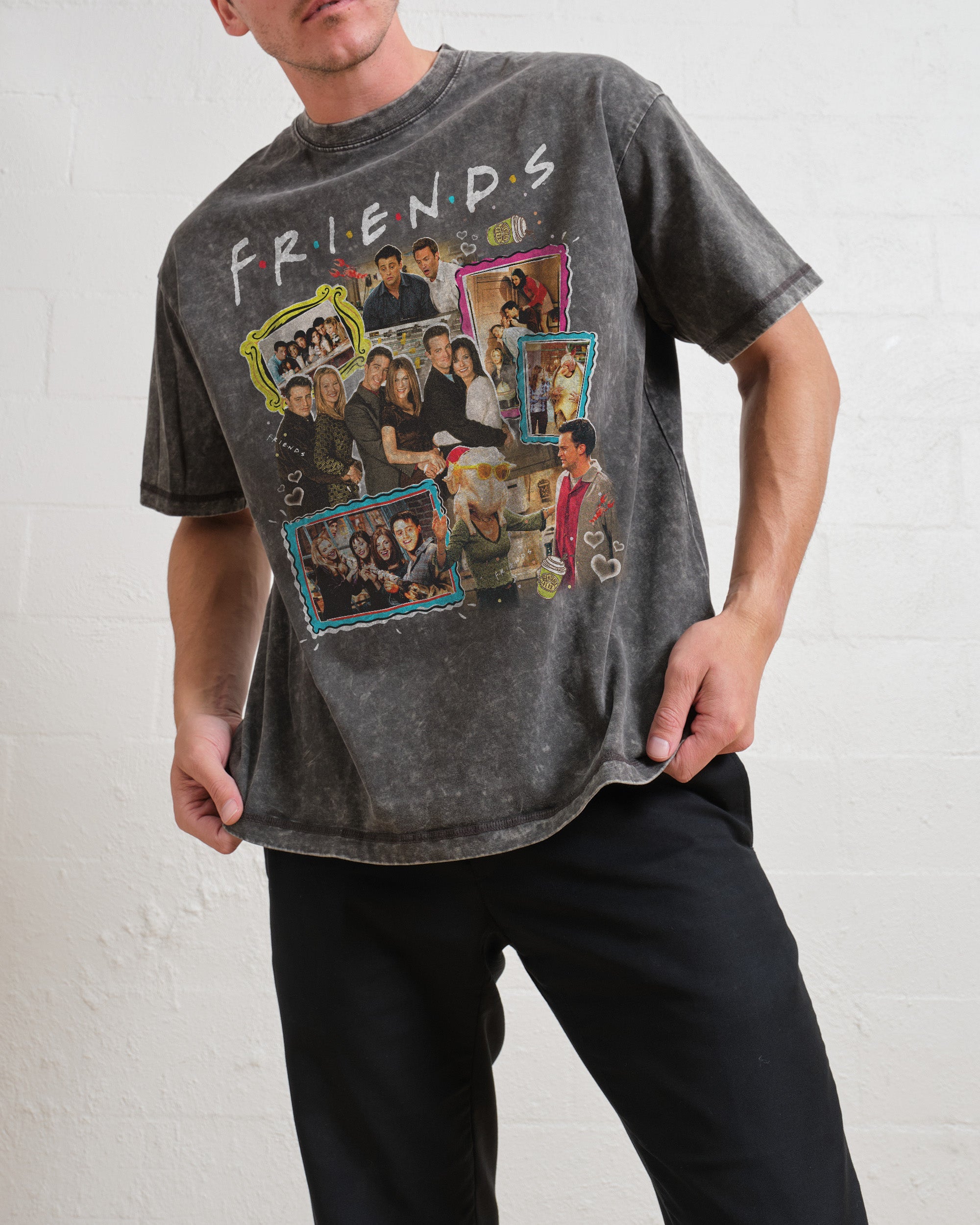 Friends Bootleg Wash Tee Australia Online Grey Stone