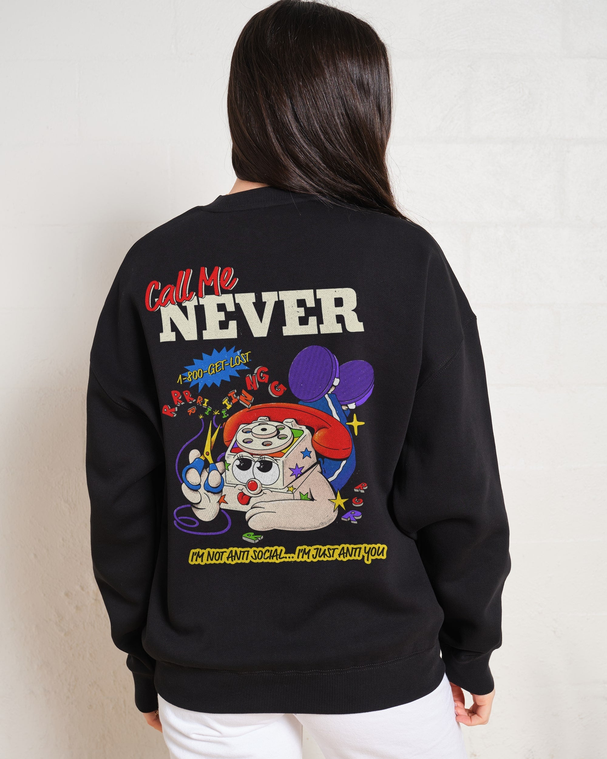 Call Me Never Sweatshirt Australia Online #colour_black