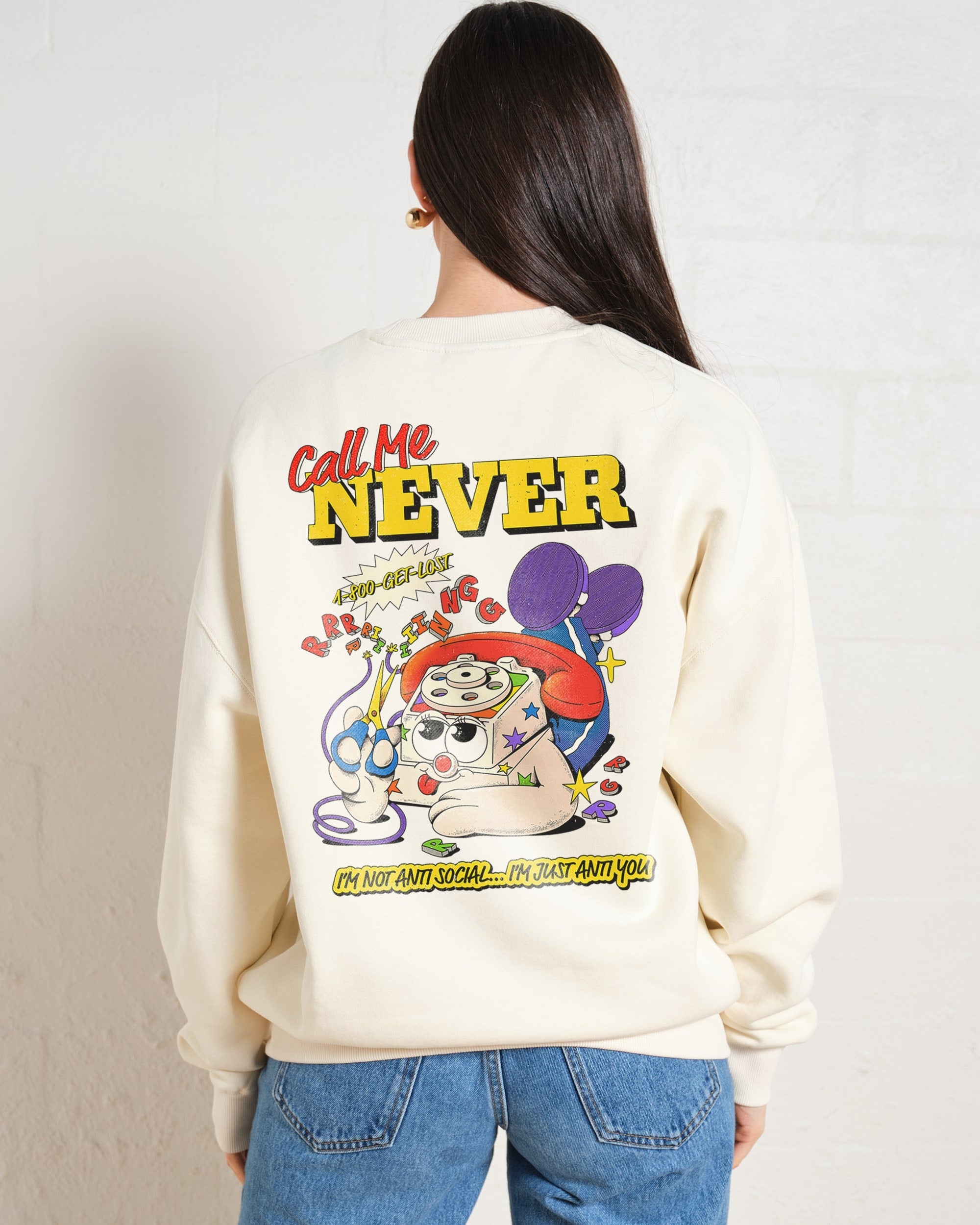 Call Me Never Sweatshirt Australia Online #colour_natural