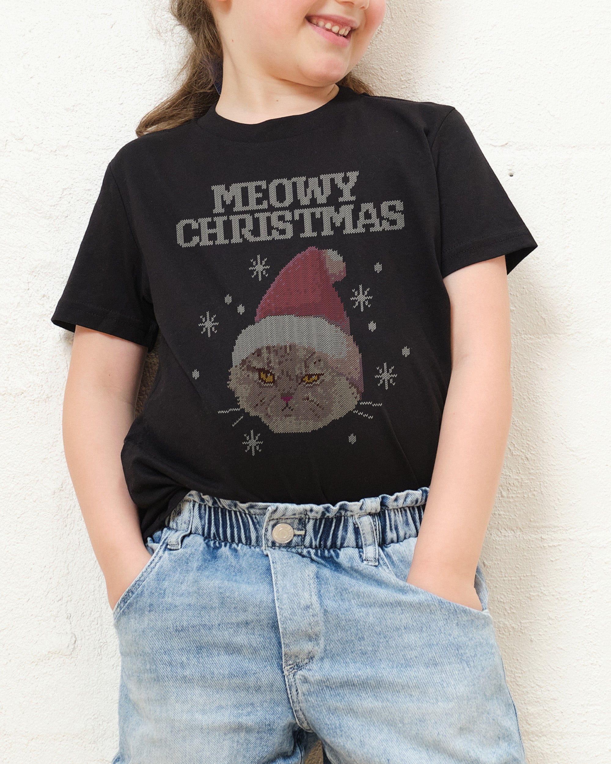 Meowy Christmas Kids T-Shirt Australia Online 