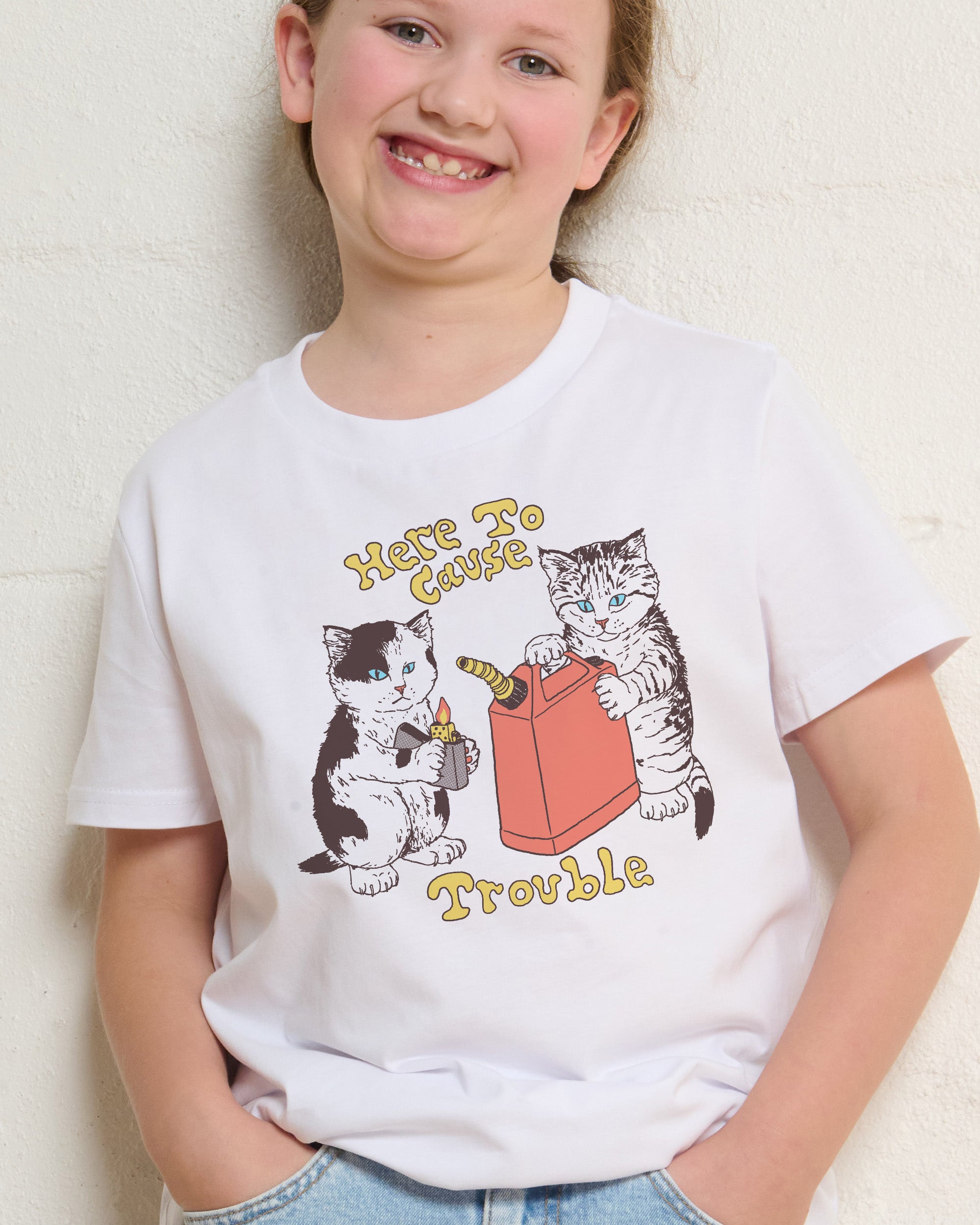 Here to Cause Trouble Kids T-Shirt