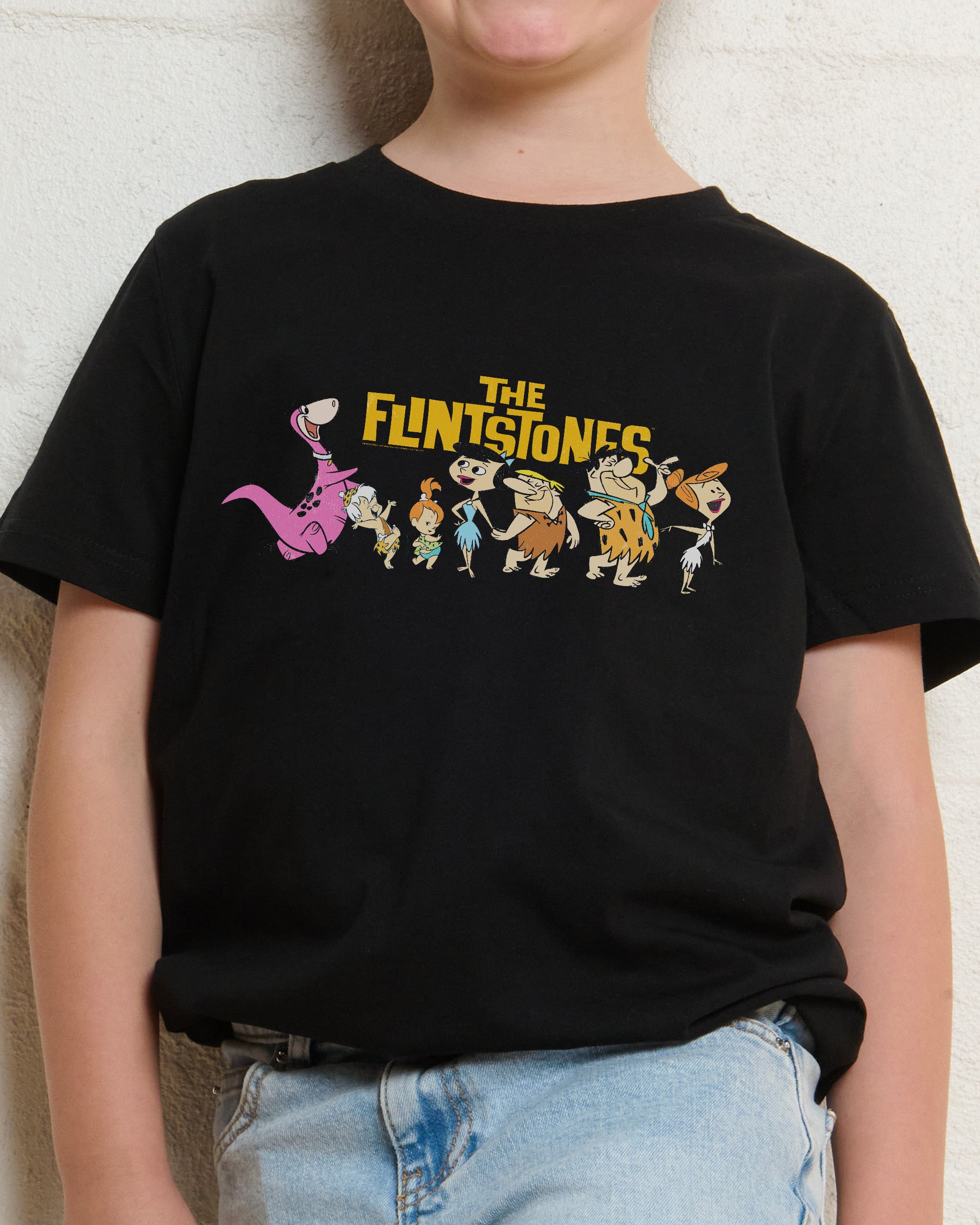 We're The Flintstones Black Kids T-Shirt