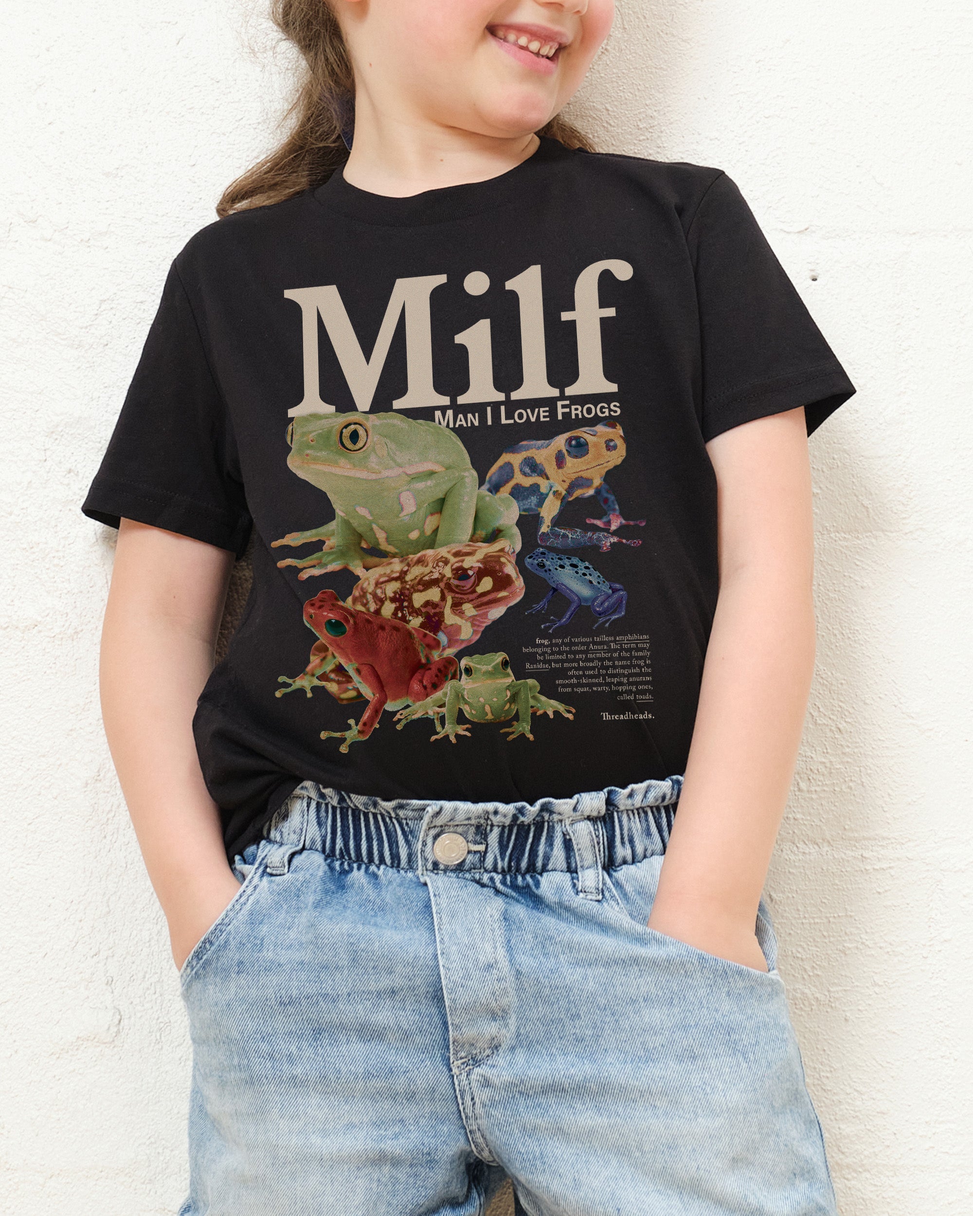 Man I Love Frogs Kids T-Shirt Australia Online Black
