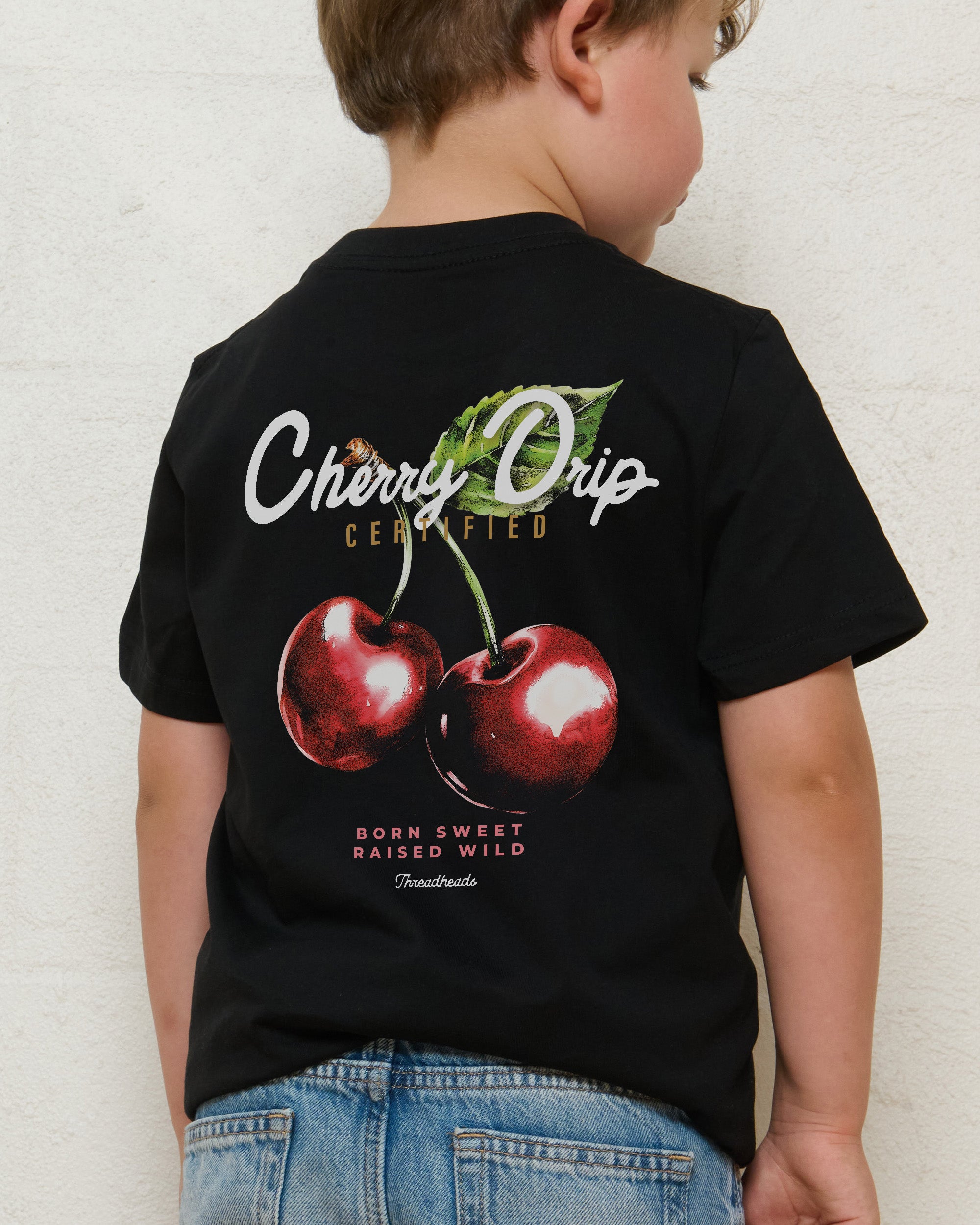 Cherry Drip Black Kids T-Shirt