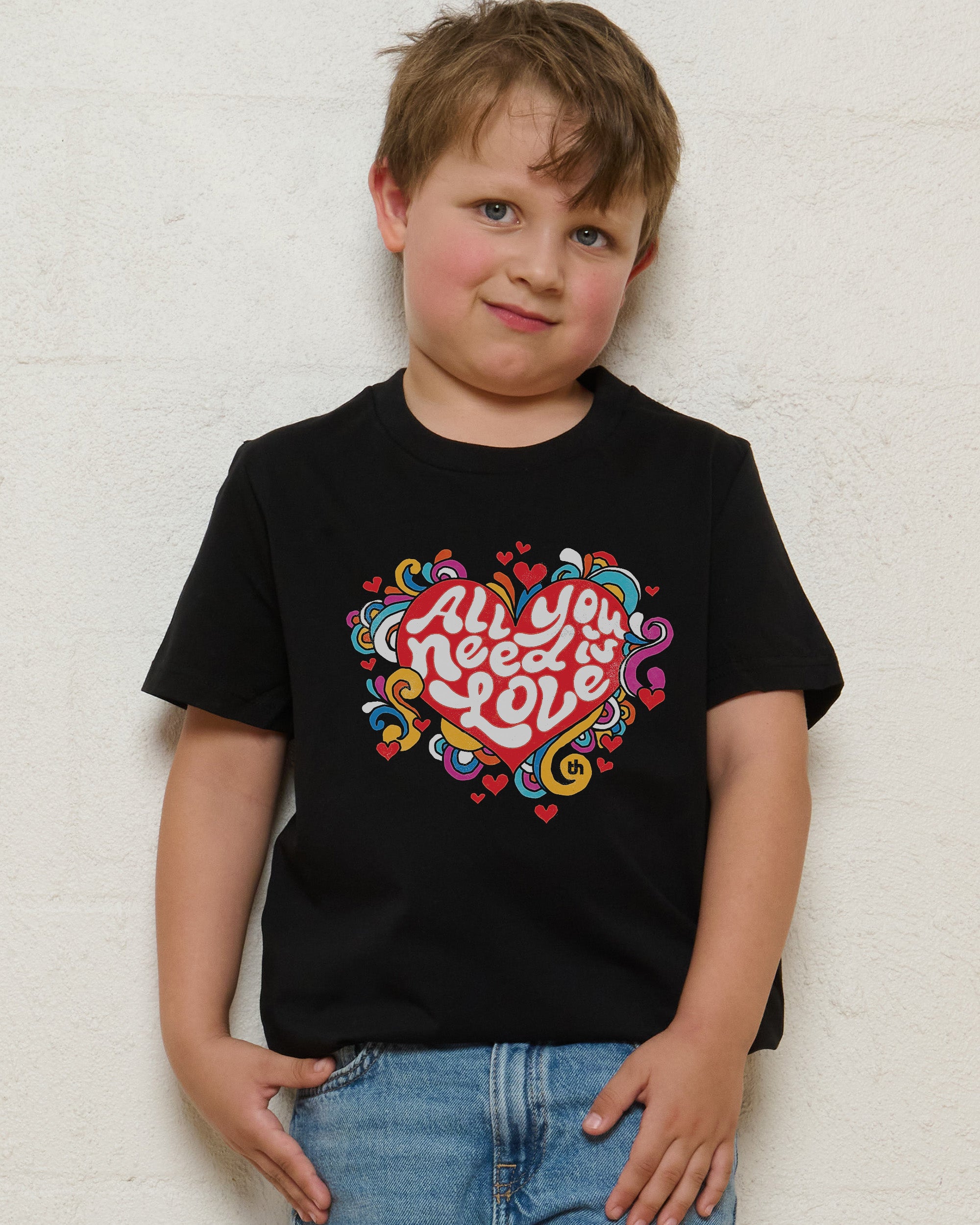 All You Need is Love Black Kids T-Shirt