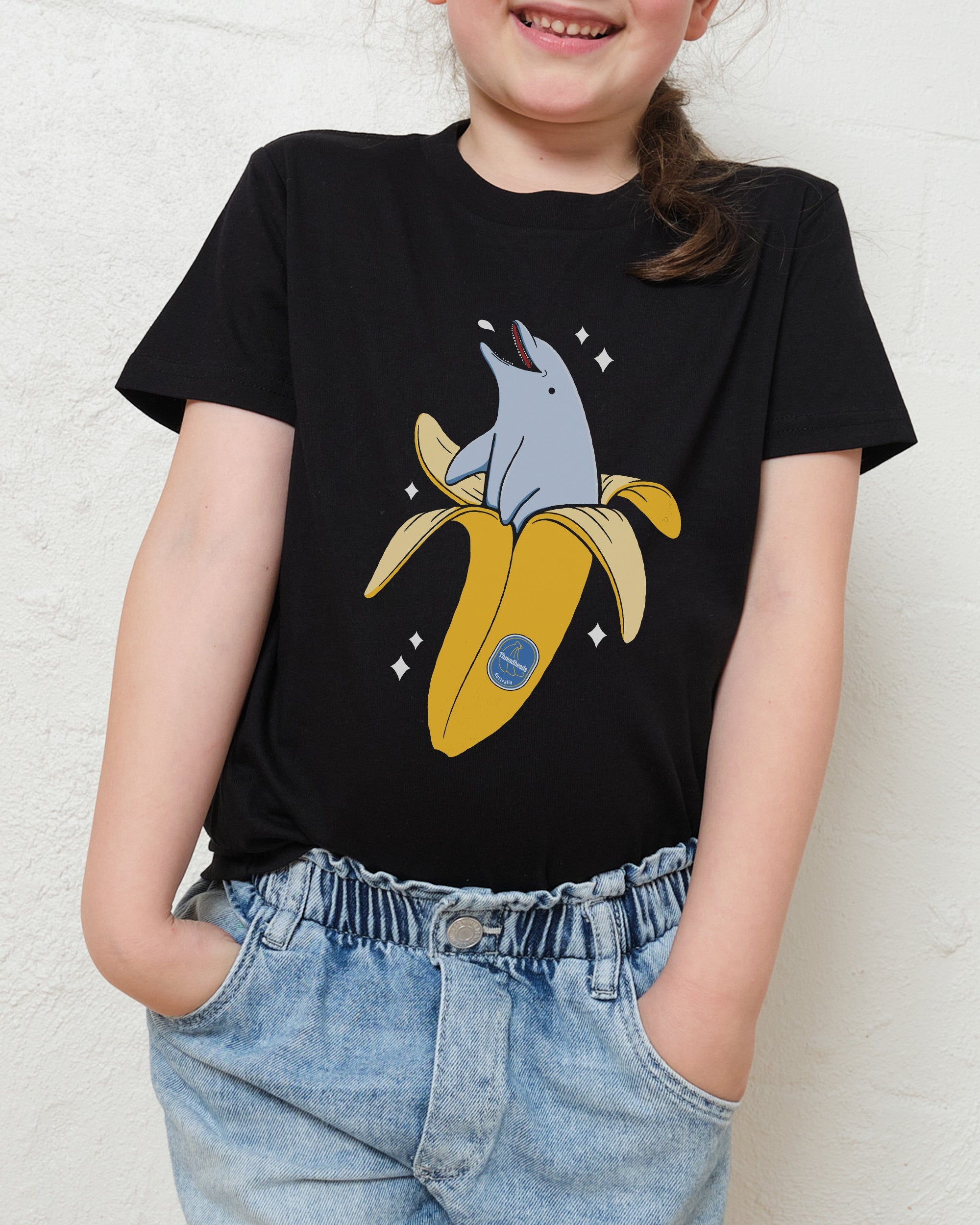 Banana Dolphin Kids T-Shirt Australia Online Black