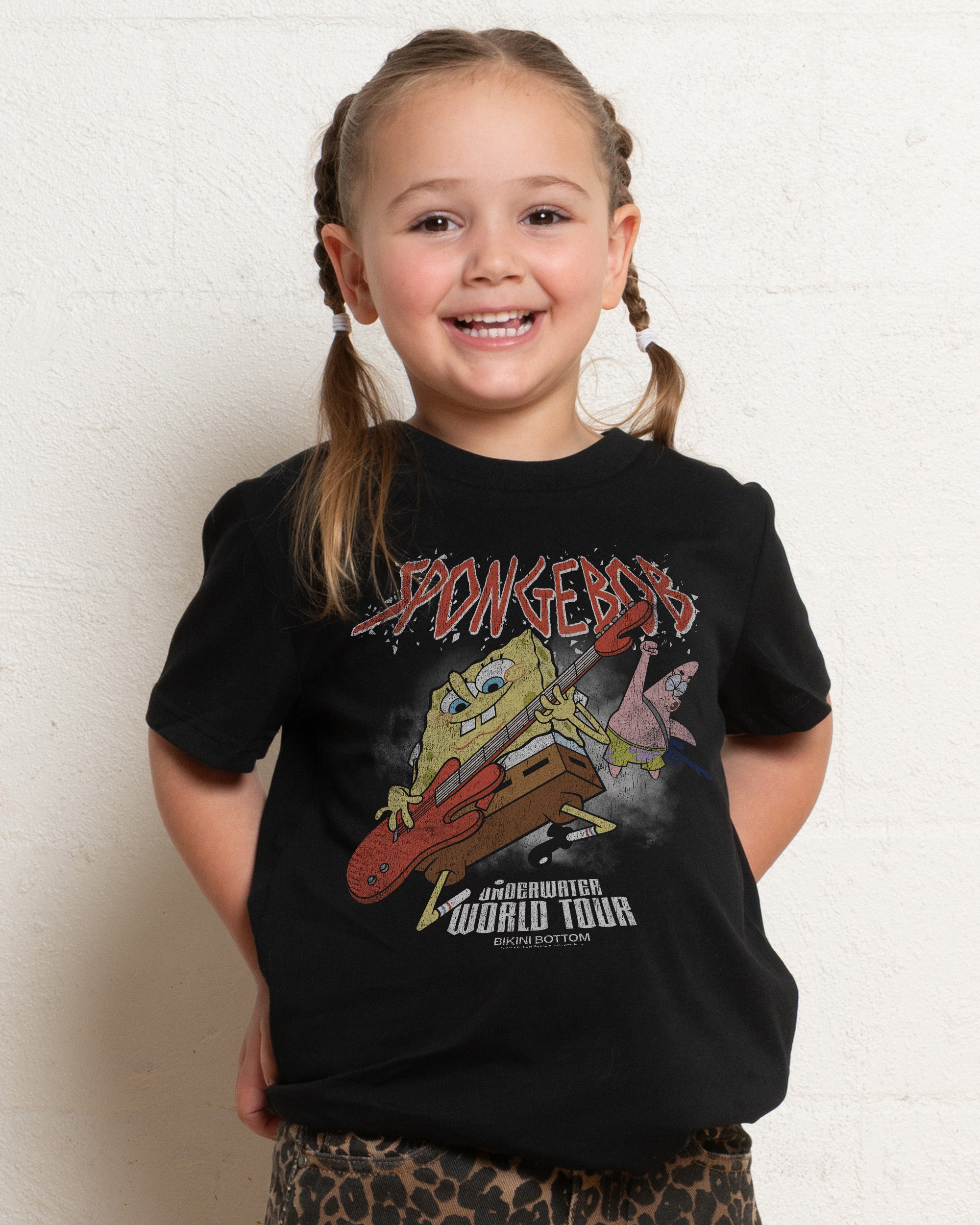 Spongebob’s World Tour Black Kids T-Shirt