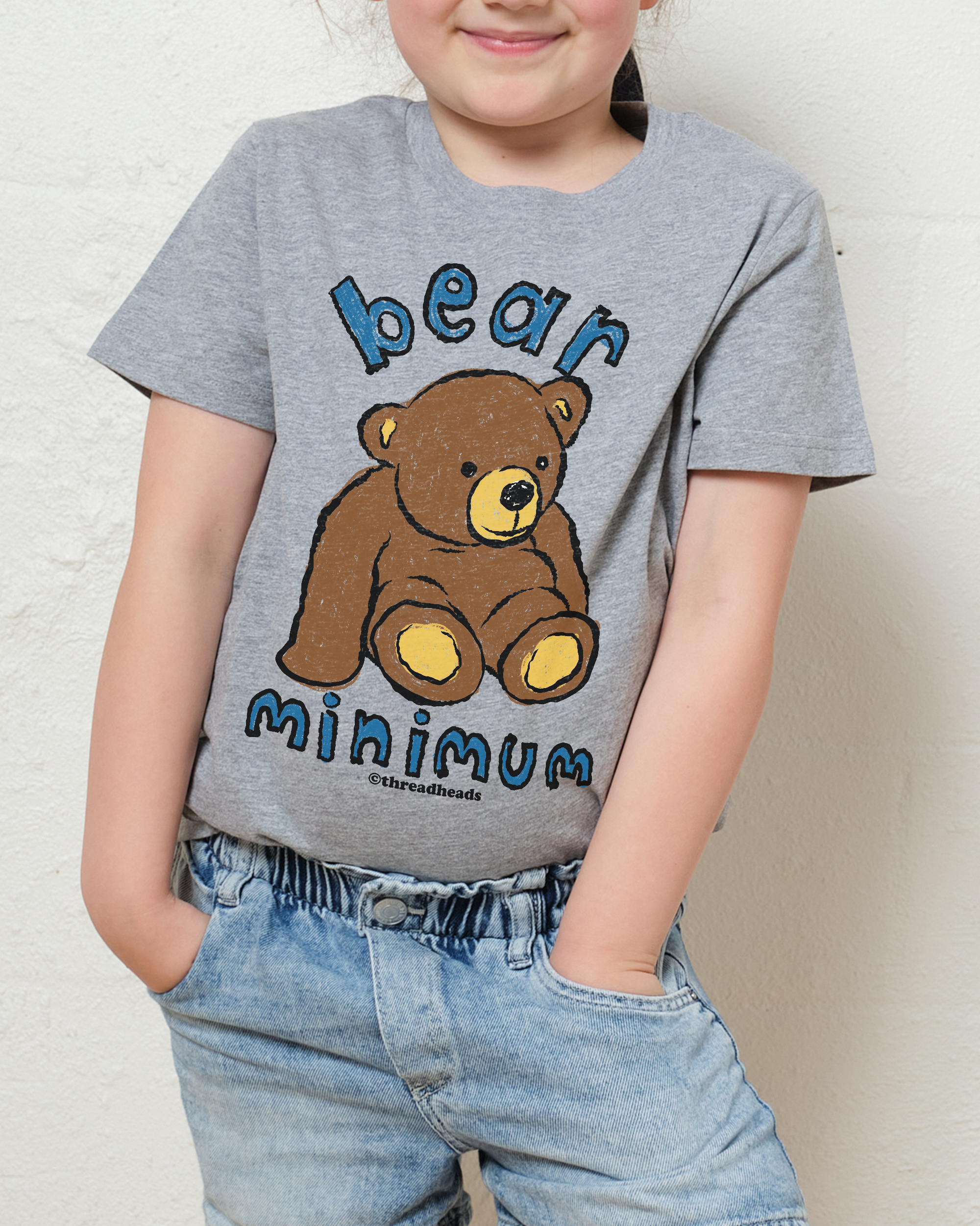 Bear Minimum Kids T-Shirt Australia Online Grey