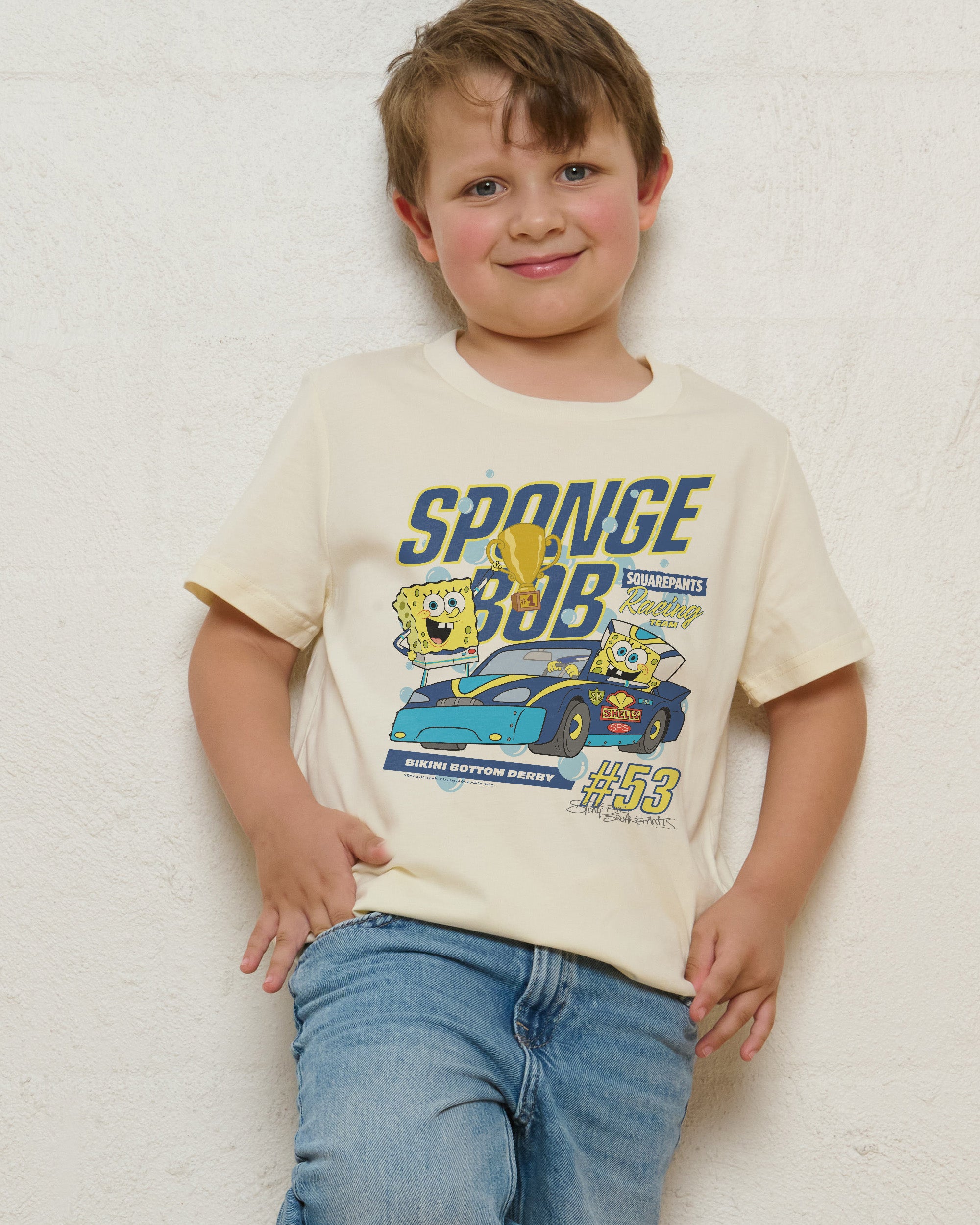 Spongebob Racing Natural Kids T-Shirt