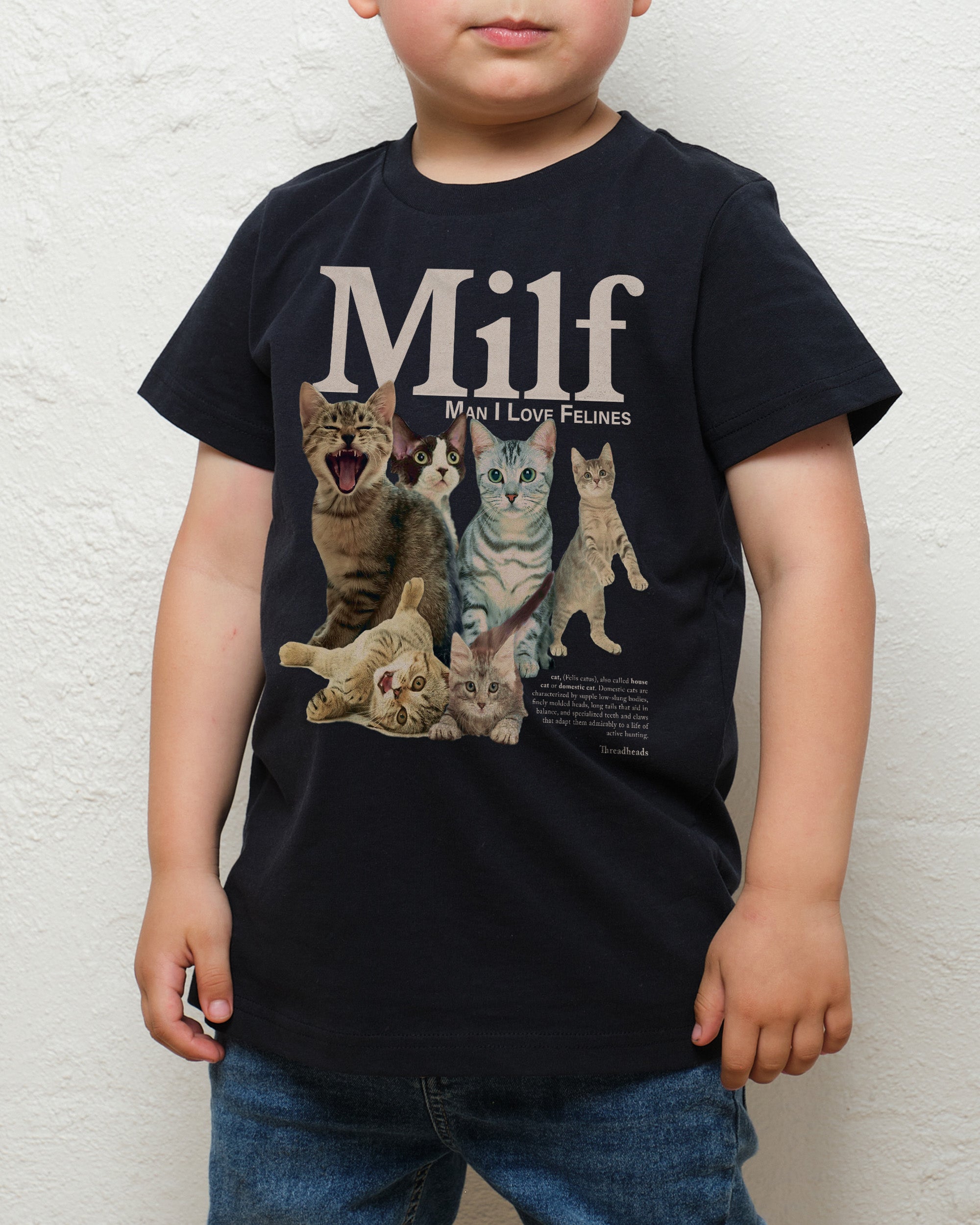Man I Love Felines Kids T-Shirt Australia Online Navy