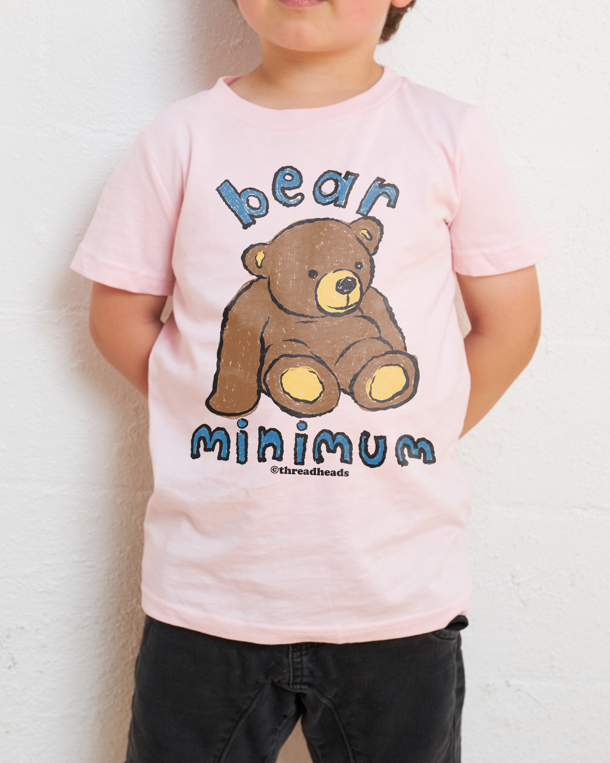 Bear Minimum Kids T-Shirt Australia Online Pink