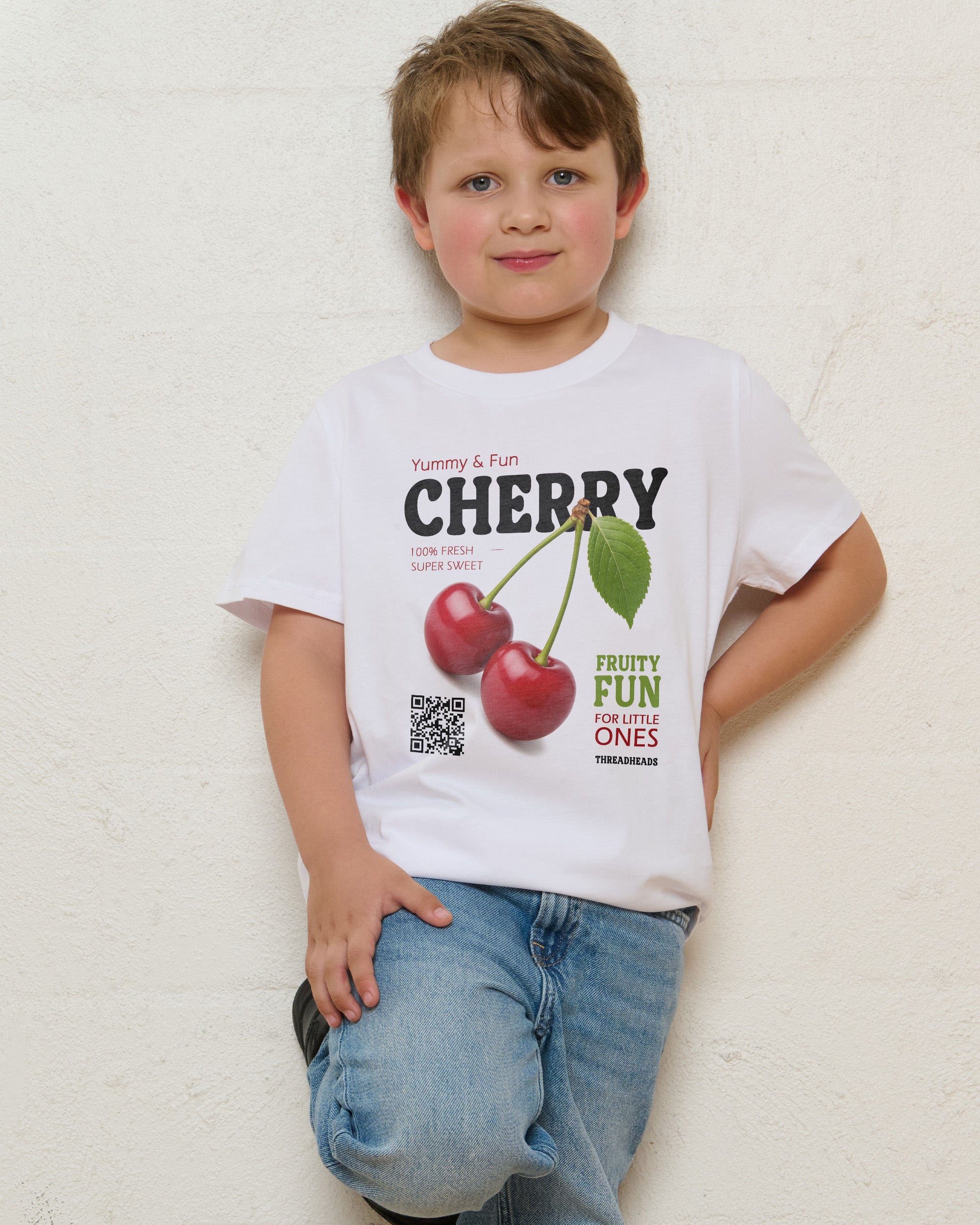 Cherry White Kids T-Shirt